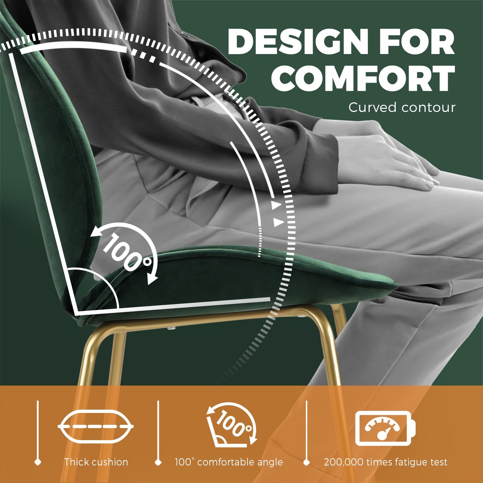 Oikiture Bar Stools Kitchen Stool Chairs Barstool Dining Chair Velvet Metal x2 - Sunyee