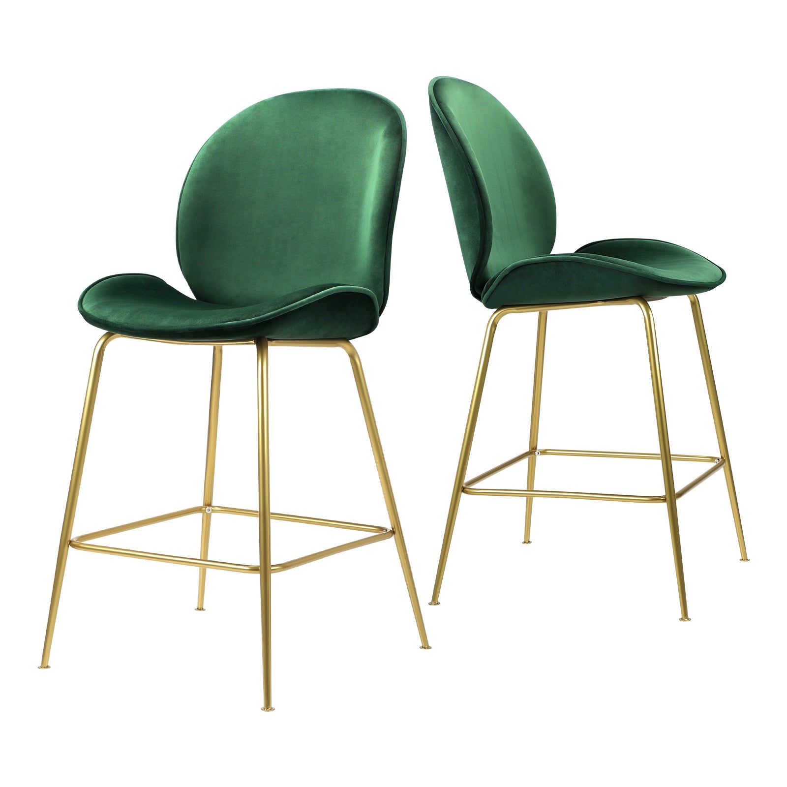 Oikiture Bar Stools Kitchen Stool Chairs Barstool Dining Chair Velvet Metal x2 - Sunyee