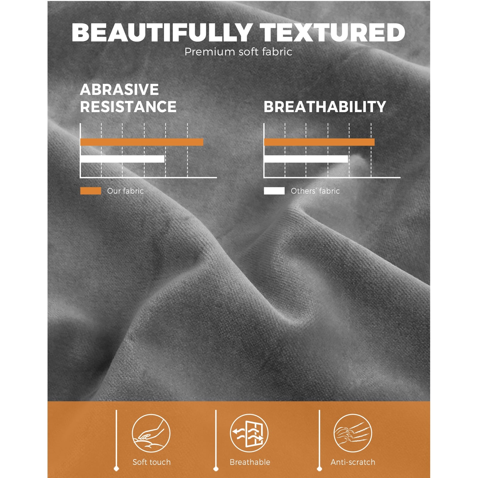 Oikiture Bar Stools Kitchen Stool Chairs Barstool Dining Chair Velvet Metal Grey - Sunyee