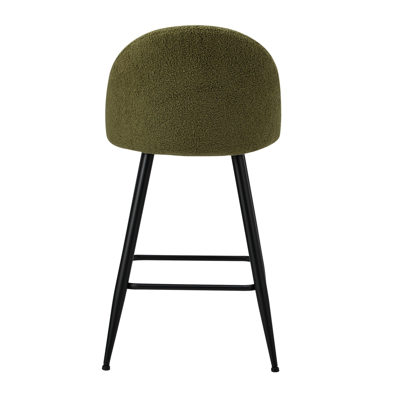 Oikiture 2x Bar Stools Kitchen Dining Chairs Counter Stool Green Boucle Padded - Sunyee