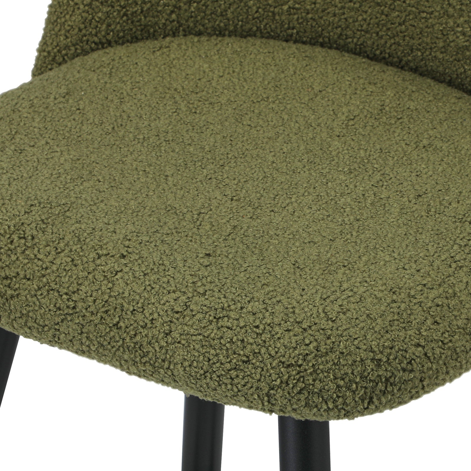 Oikiture 2x Bar Stools Kitchen Dining Chairs Counter Stool Green Boucle Padded - Sunyee