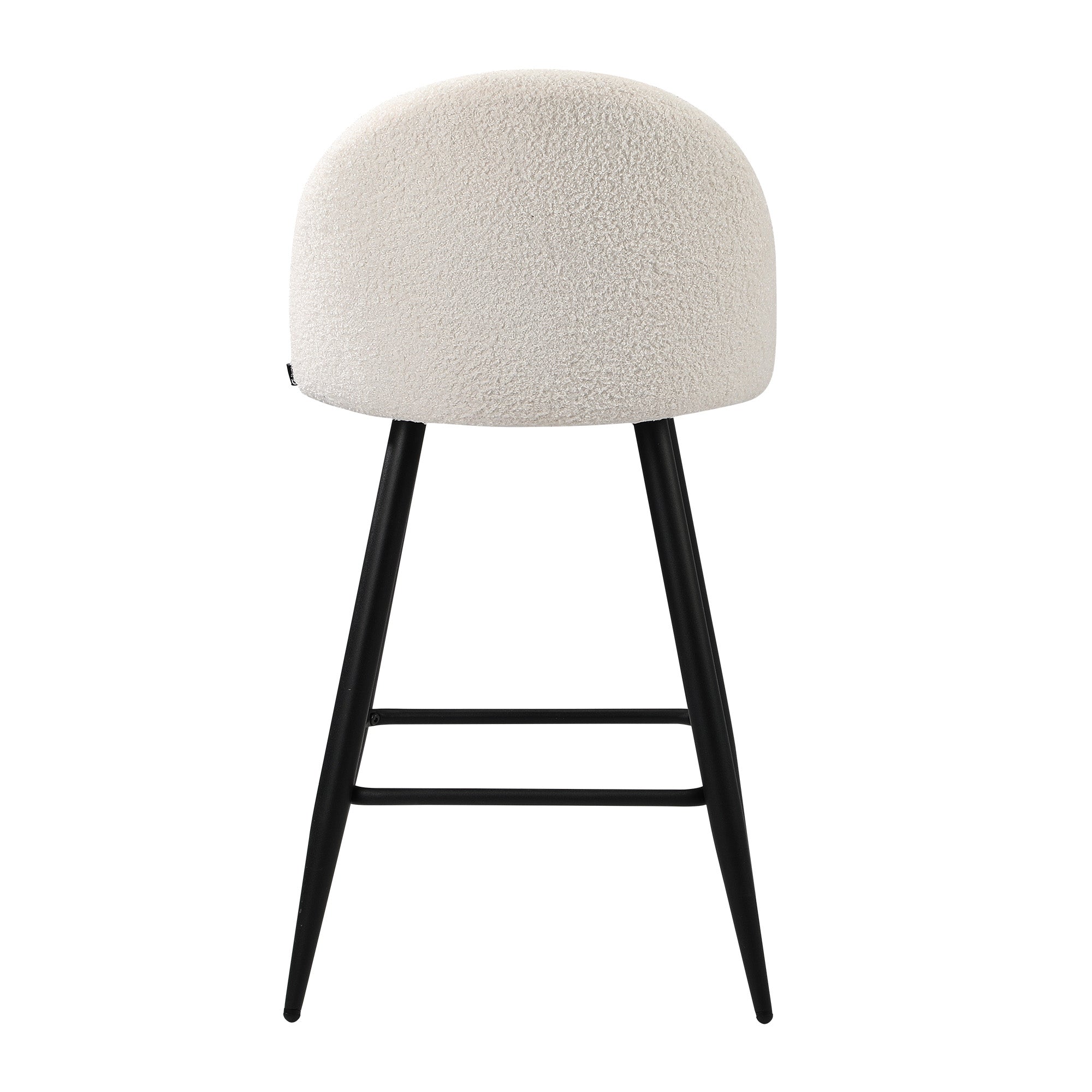 Oikiture 2x Bar Stools Kitchen Dining Chairs Counter Stool White Boucle Padded - Sunyee