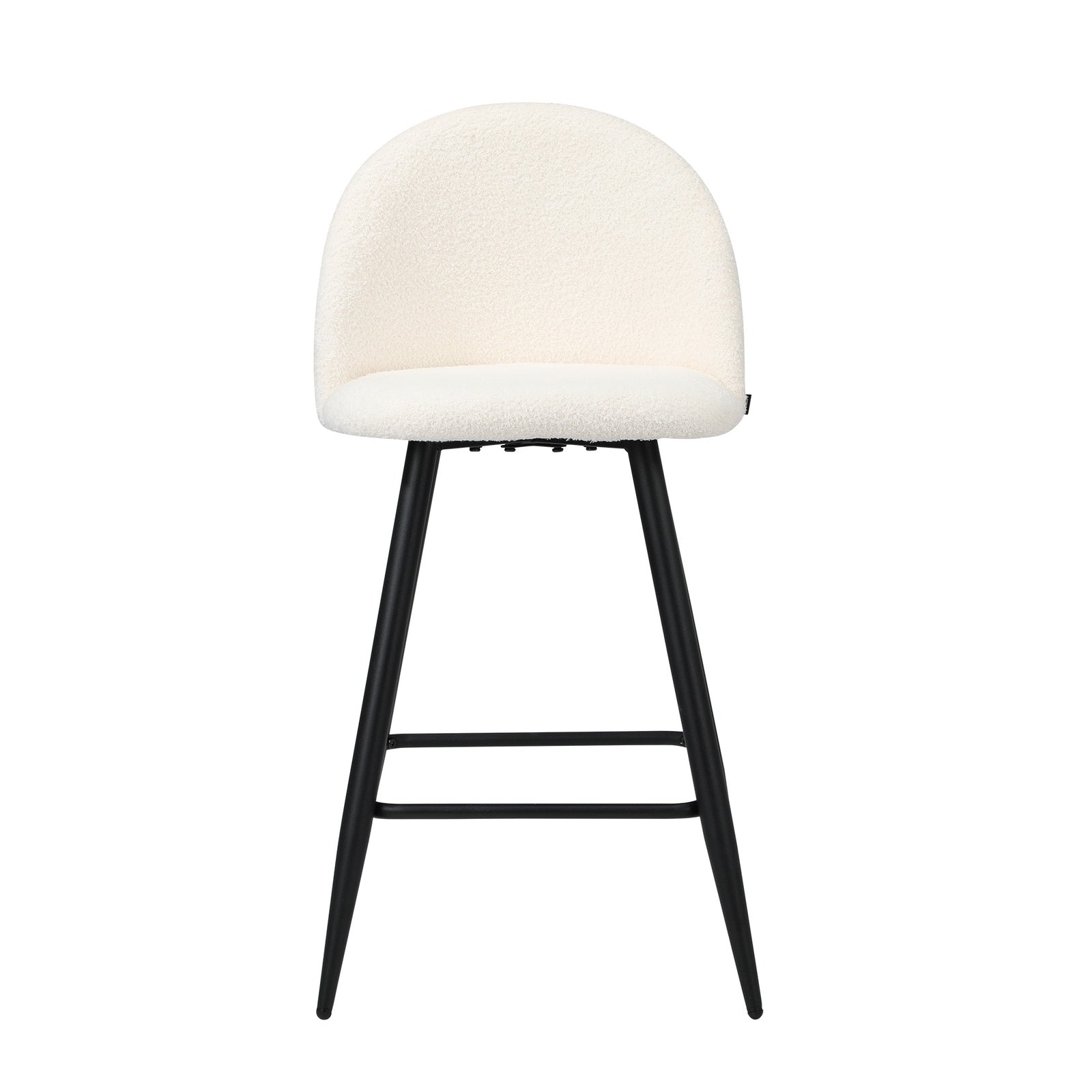 Oikiture 4x Bar Stools Kitchen Dining Chairs Counter Stool White Boucle Padded - Sunyee