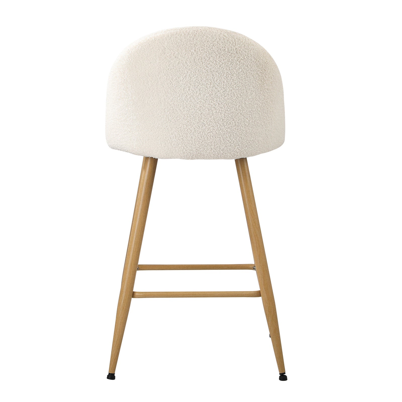 Oikiture 2x Bar Stools Kitchen Dining Chairs Counter Stool Boucle Padded Stools - Sunyee