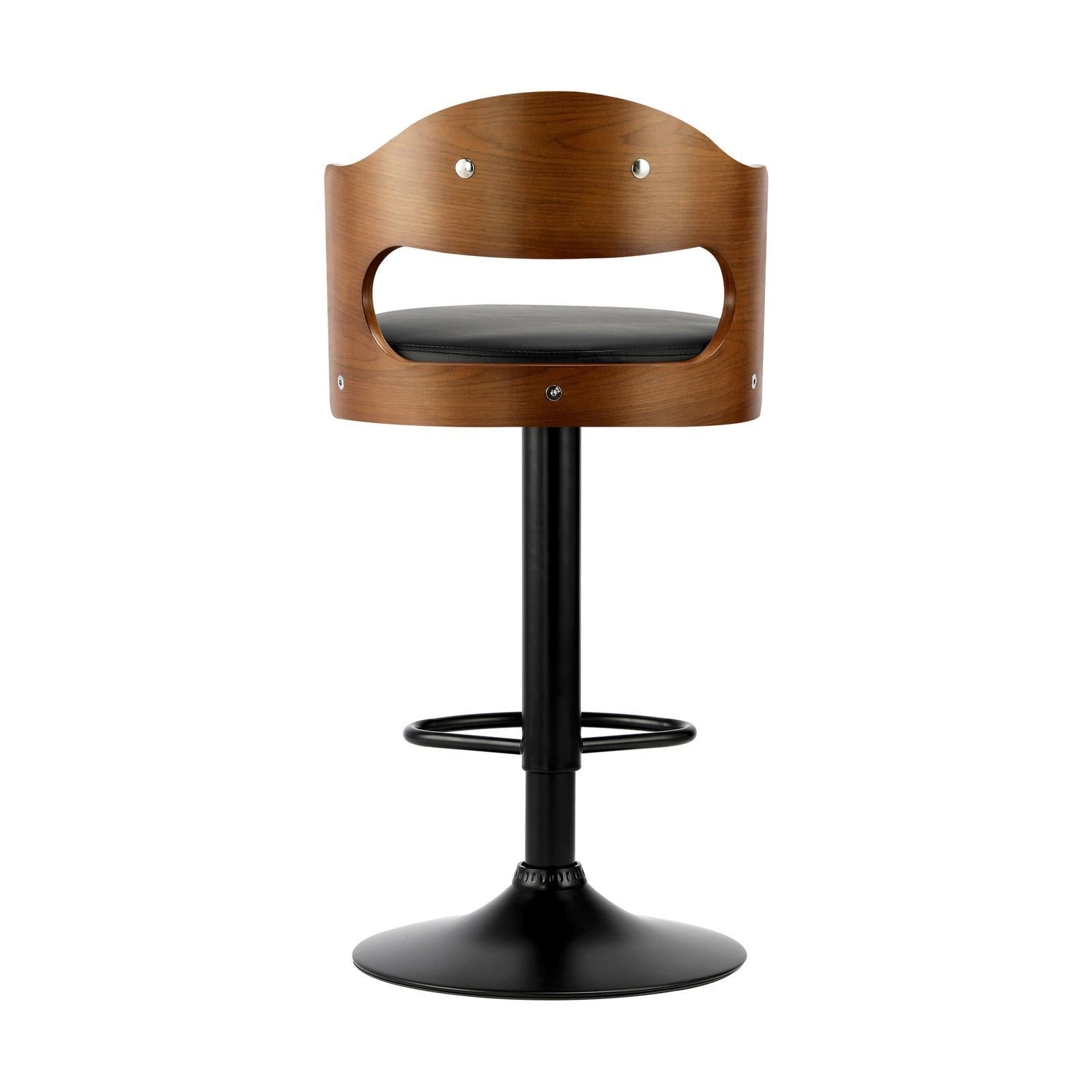 Oikiture Bar Stools Kitchen Swivel Barstool Chair Gas Lift Metal Leather x2 - Sunyee