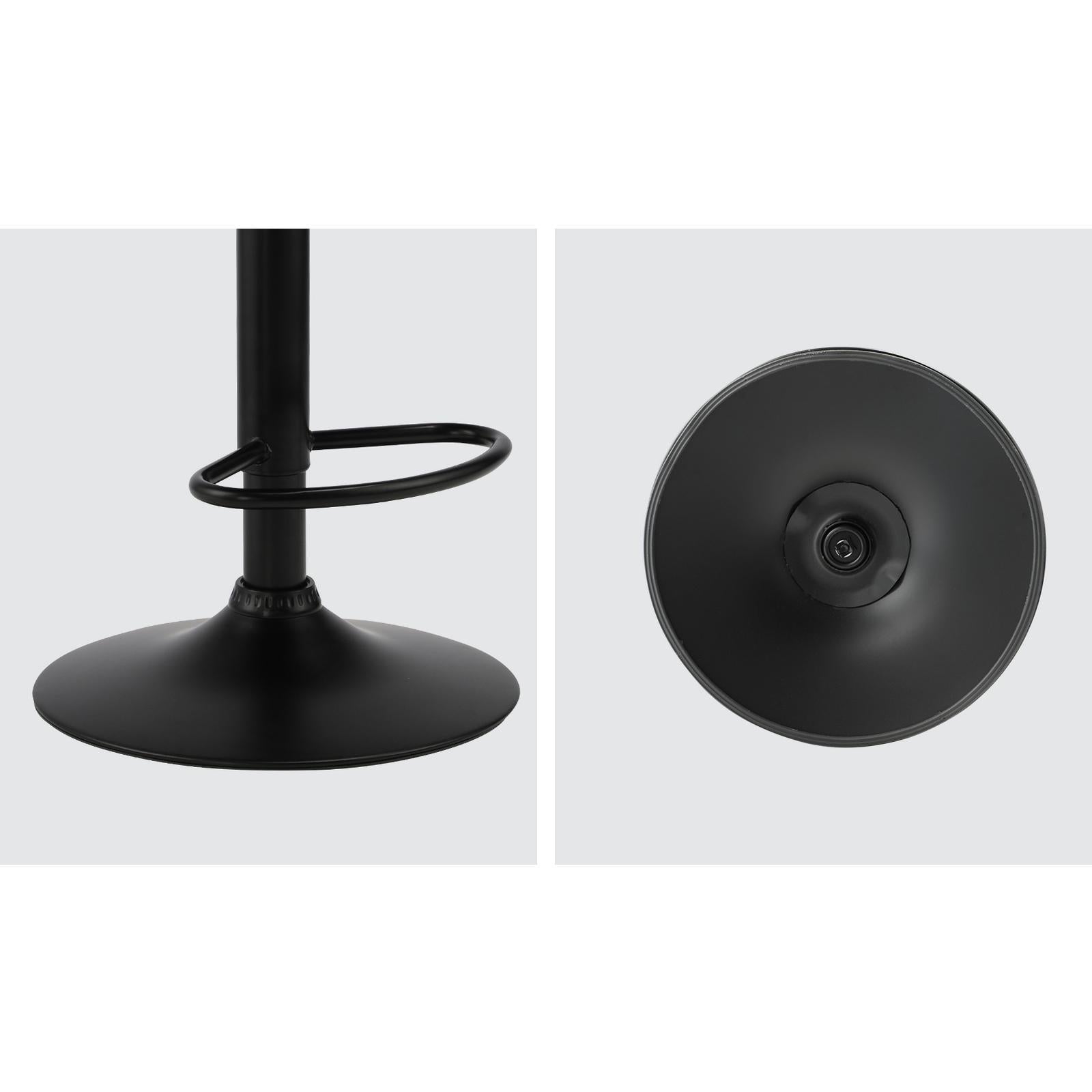 Oikiture 4x Bar Stools Kitchen Gas Lift Swivel Chairs Stool Wooden Barstool Grey - Sunyee