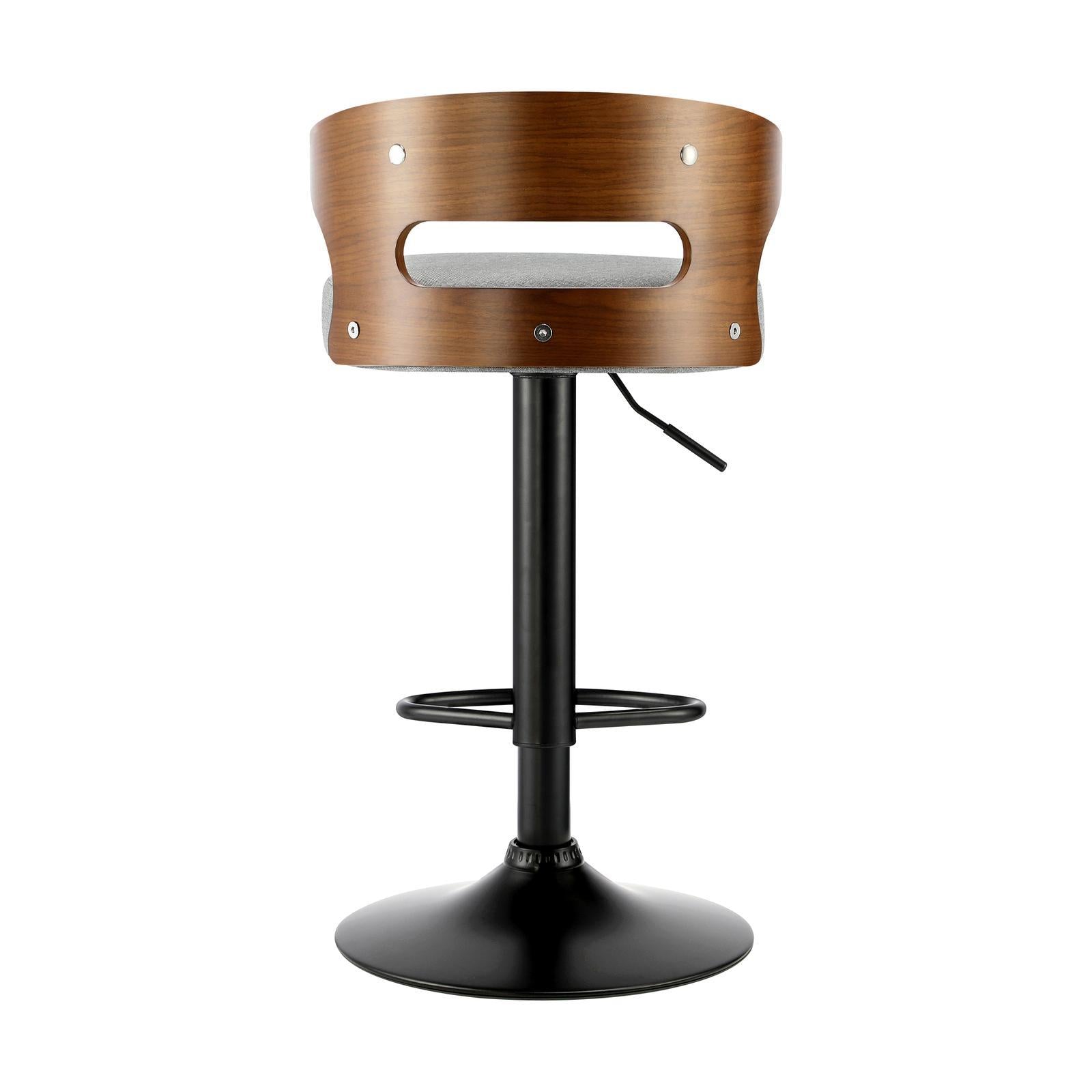 Oikiture 4x Bar Stools Kitchen Gas Lift Swivel Chairs Stool Wooden Barstool Grey - Sunyee
