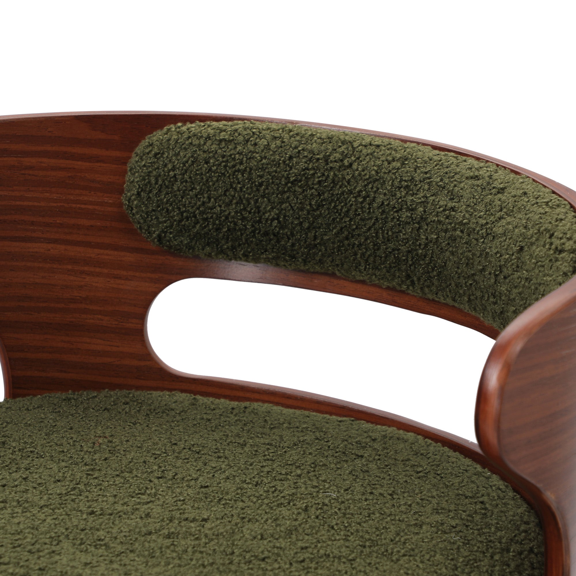 Oikiture 4x Bar Stools Kitchen Gas Lift Swivel Chairs Stool Wooden Boucle Green - Sunyee