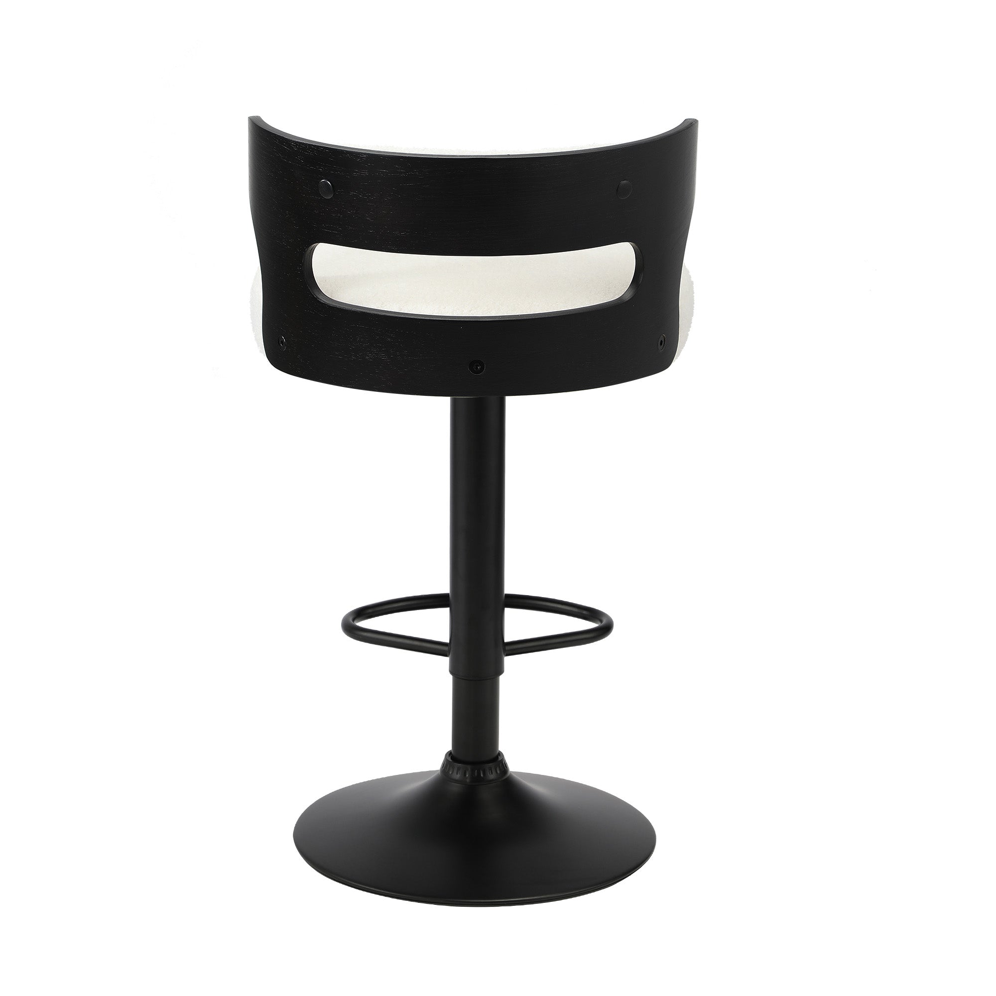 Oikiture 4x Bar Stools Kitchen Gas Lift Swivel Chairs Stool Wooden Boucle White - Sunyee