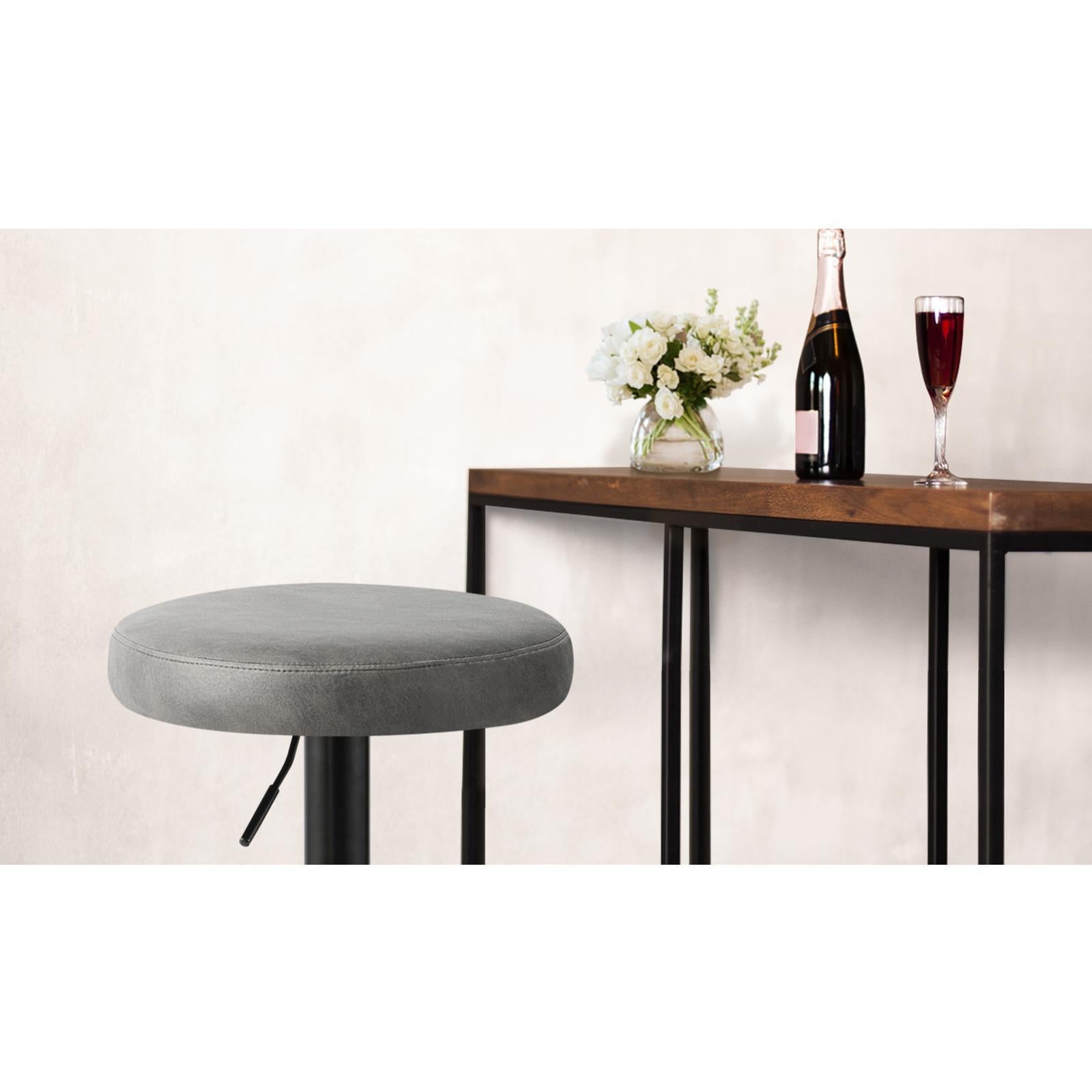 Oikiture Bar Stools Kitchen Stools Gas Lift Dining Chairs PU leather Seat x2 - Sunyee