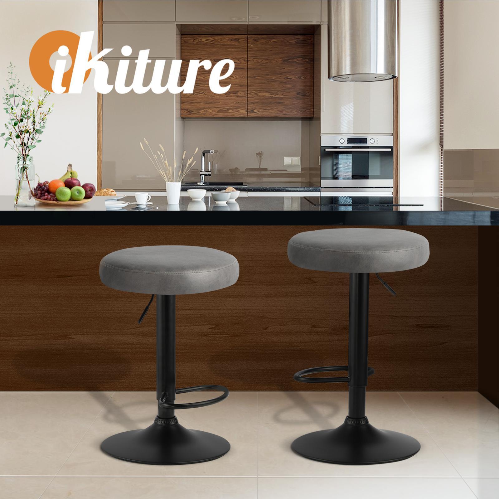 Oikiture Bar Stools Kitchen Stools Gas Lift Dining Chairs PU leather Seat x2 - Sunyee