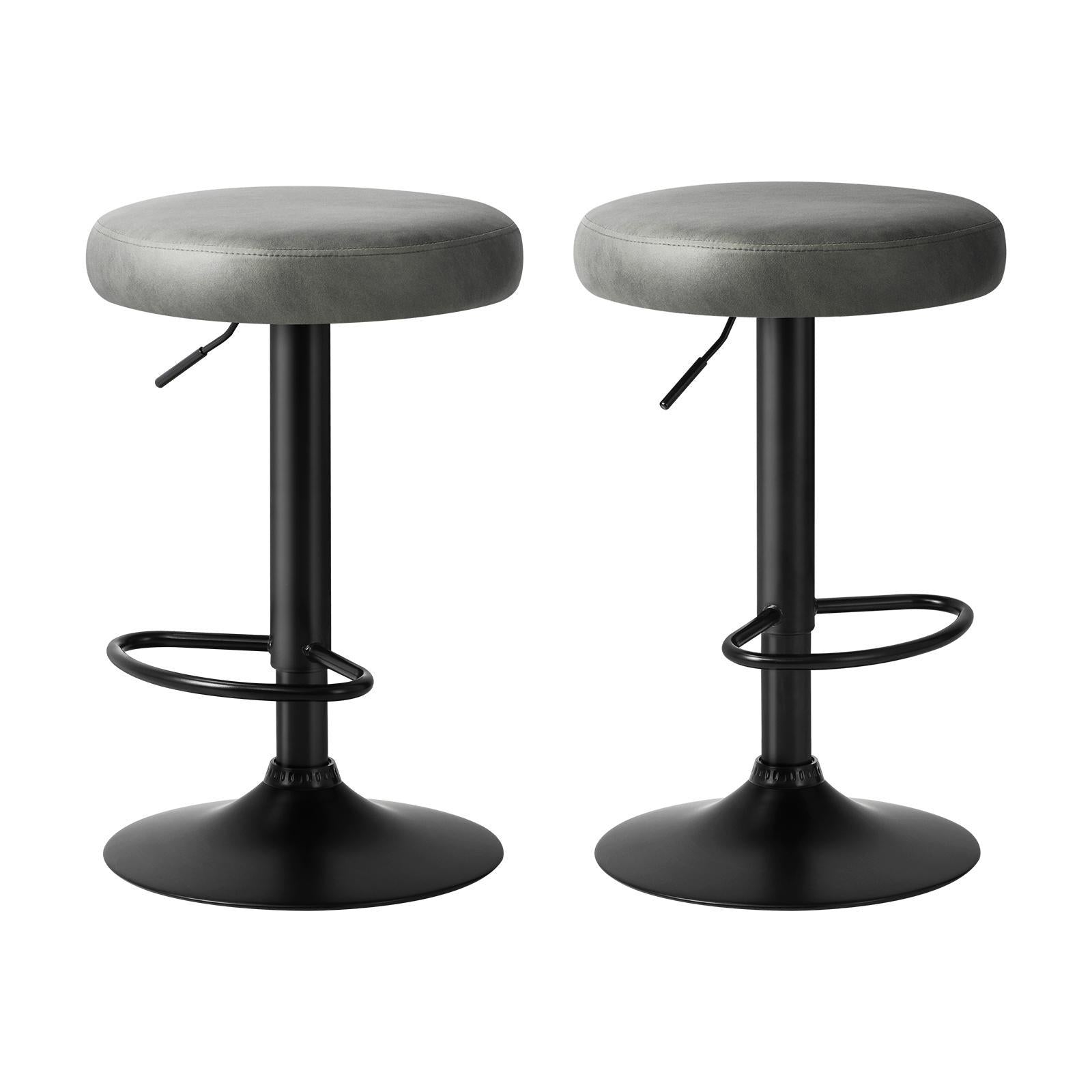 Oikiture Bar Stools Kitchen Stools Gas Lift Dining Chairs PU leather Seat x2 - Sunyee