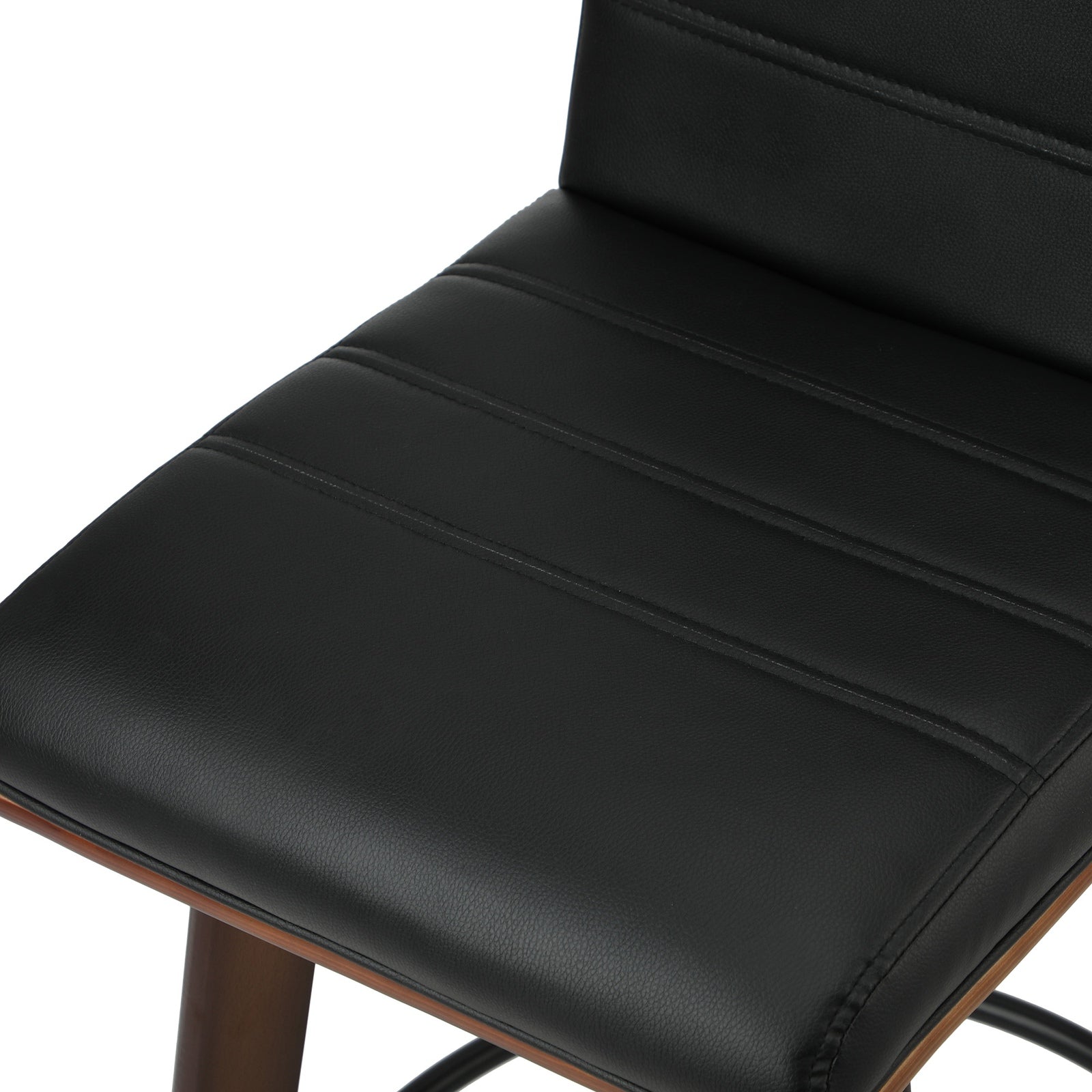 Oikiture 2x Wooden Bar Stools Kitchen Counter Swivel Dining Chair PU Leather - Sunyee