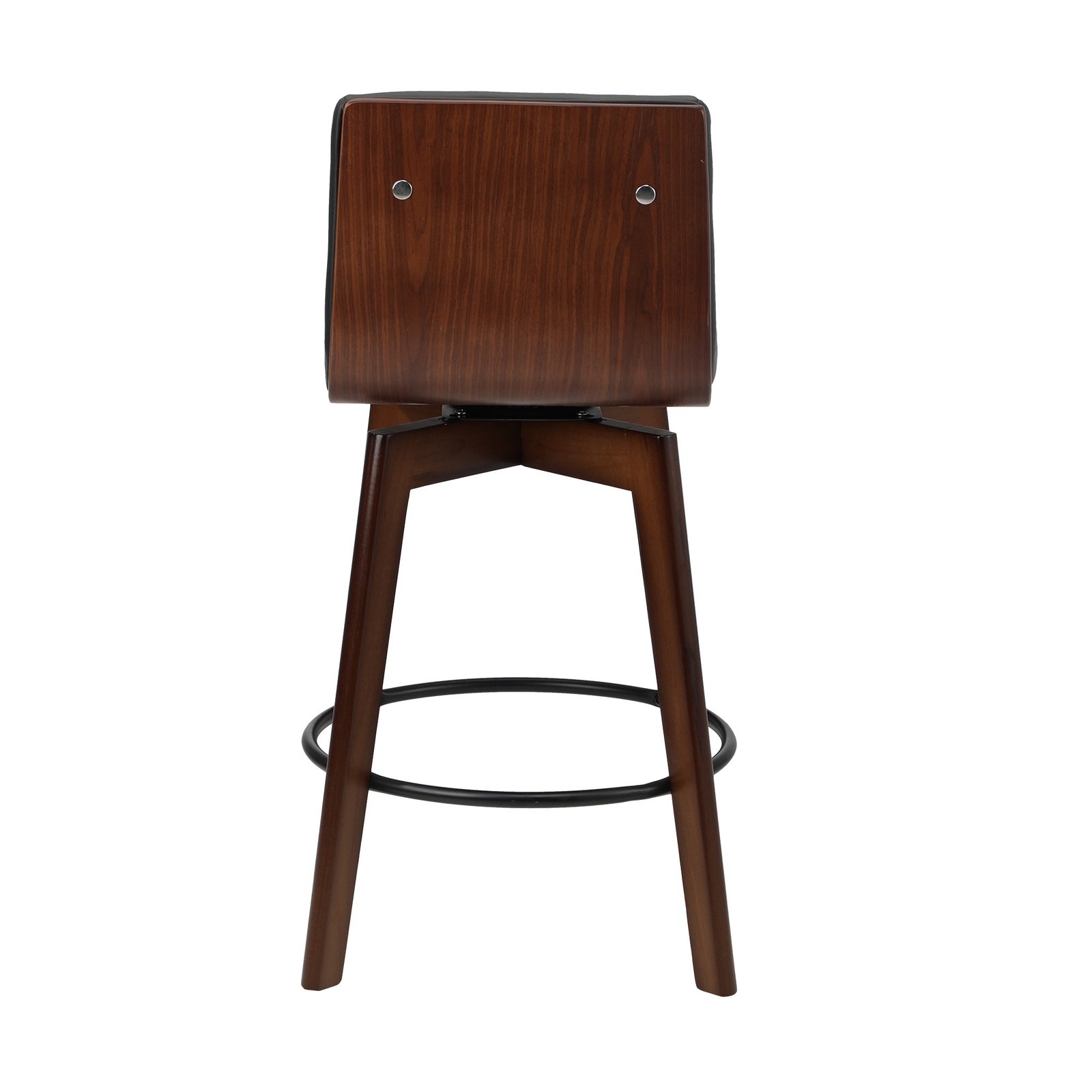Oikiture 4x Wooden Bar Stools Kitchen Counter Swivel Dining Chair PU Leather - Sunyee