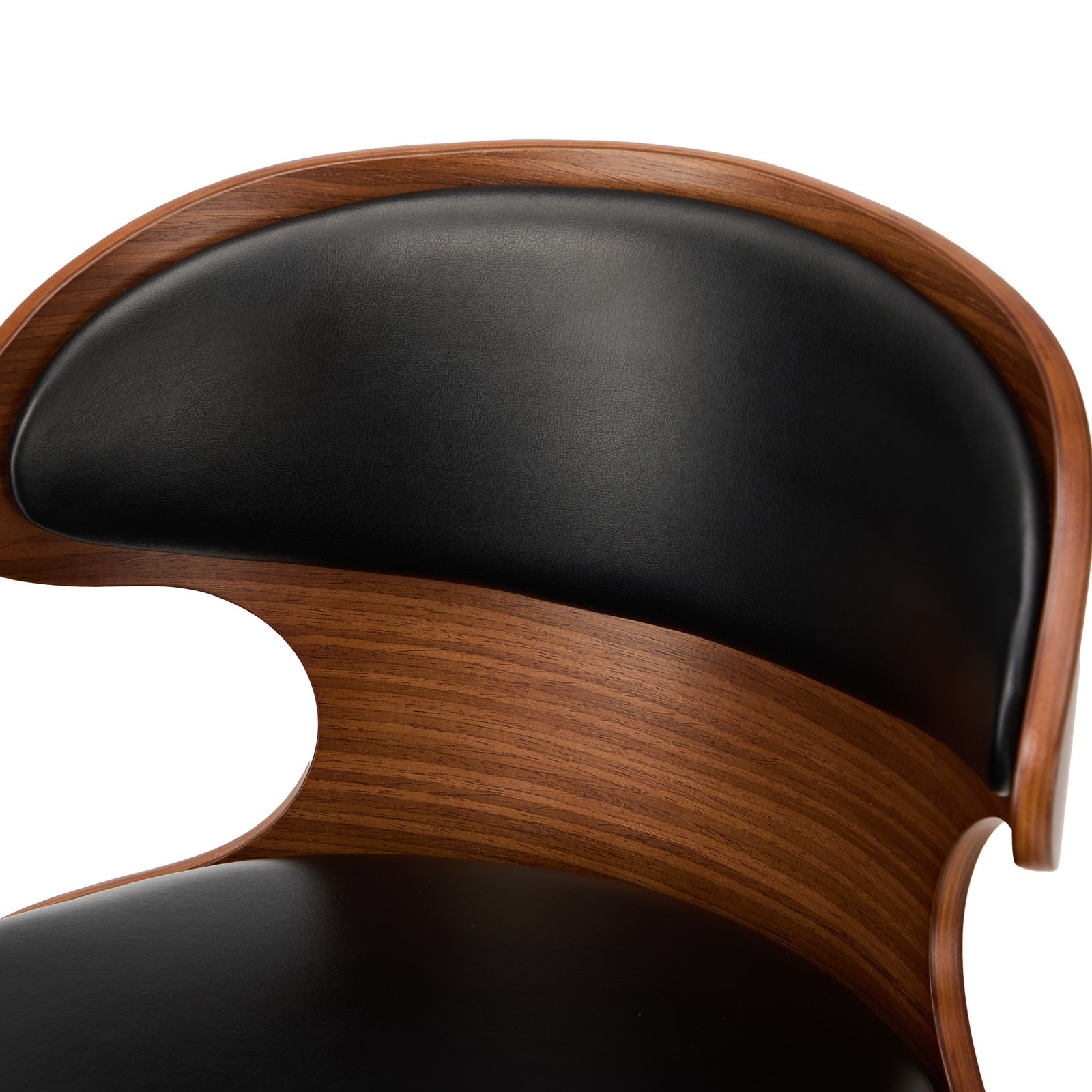 Oikiture 2x Bar Stools Swivel Kitchen Bar Chairs Gas Lift Stool Leather Black - Sunyee