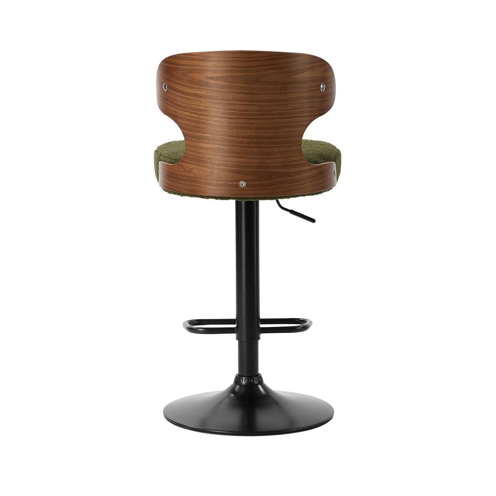 Oikiture 2x Bar Stools Swivel Kitchen Bar Chairs Gas Lift Stool Boucle Green - Sunyee