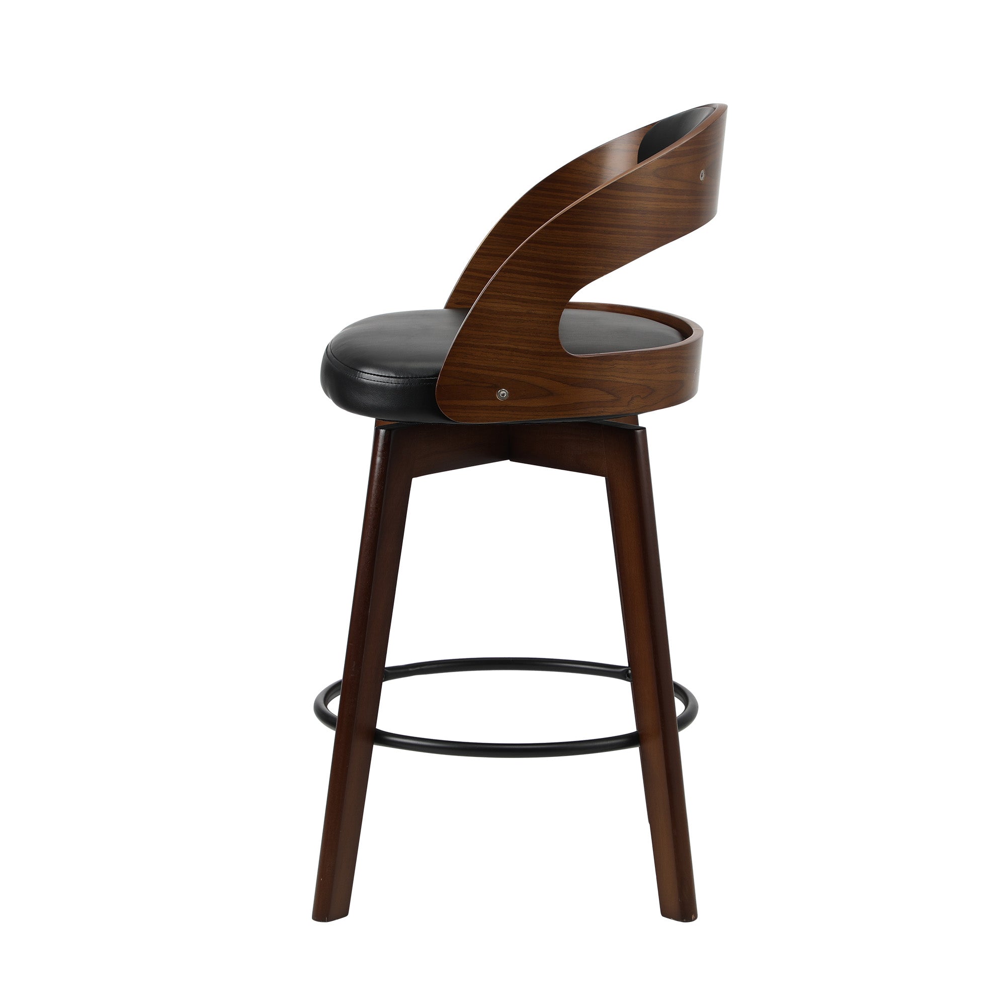Oikiture 2x Bar Stools Kitchen Counter Stool Swivel Dining Chair PU Leather - Sunyee