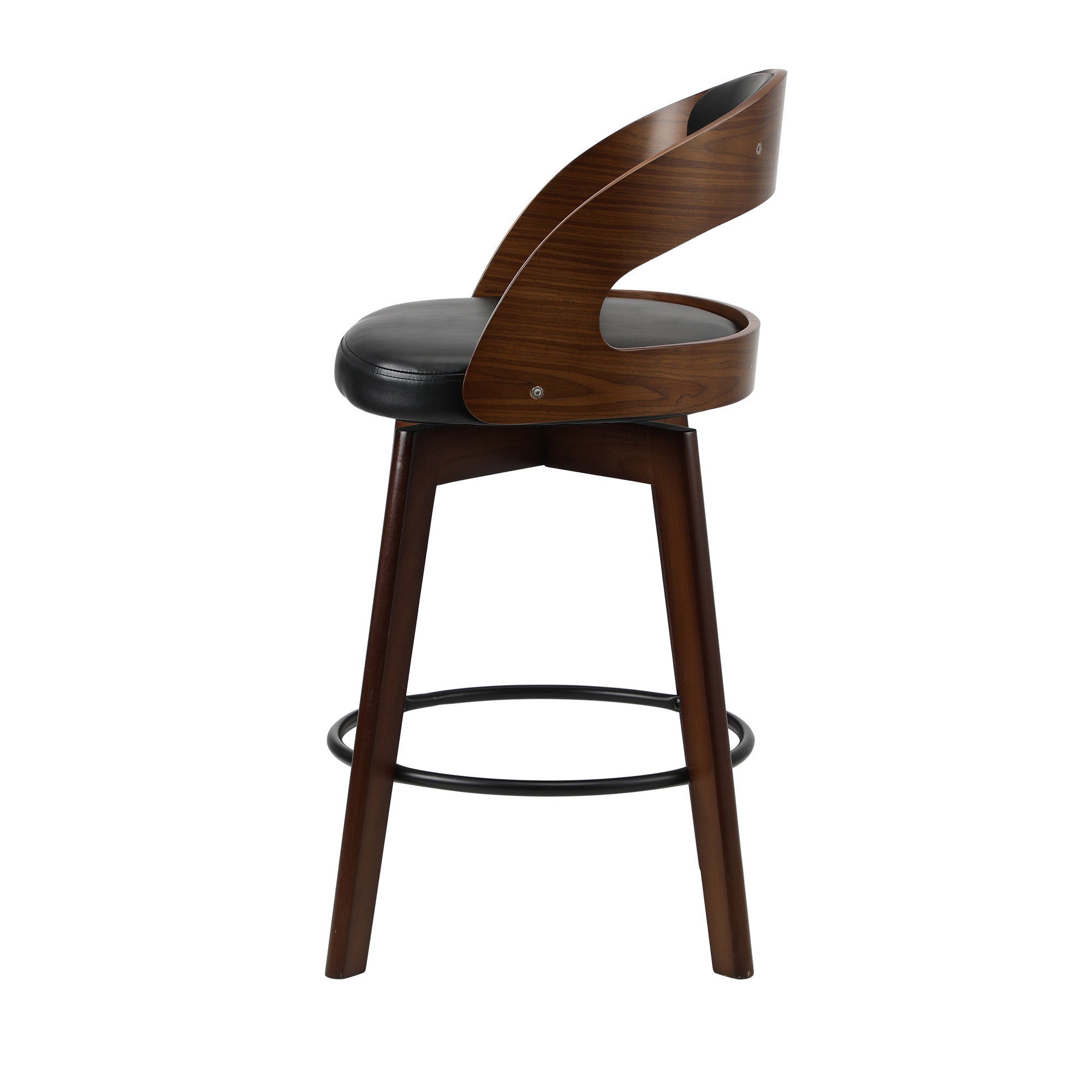 Oikiture 4x Bar Stools Kitchen Counter Stool Swivel Dining Chair PU Leather - Sunyee