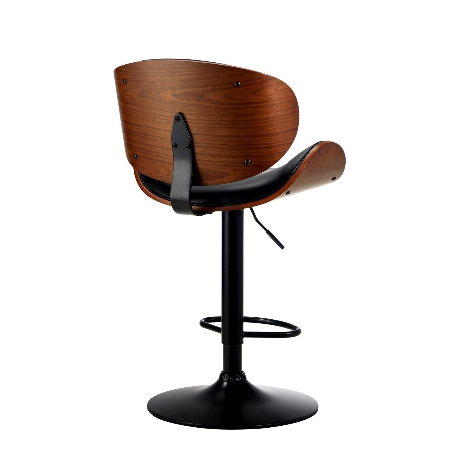 Oikiture 2x Bar Stools Kitchen Stool Swivel Chair Wooden Leather Gas Lift - Sunyee