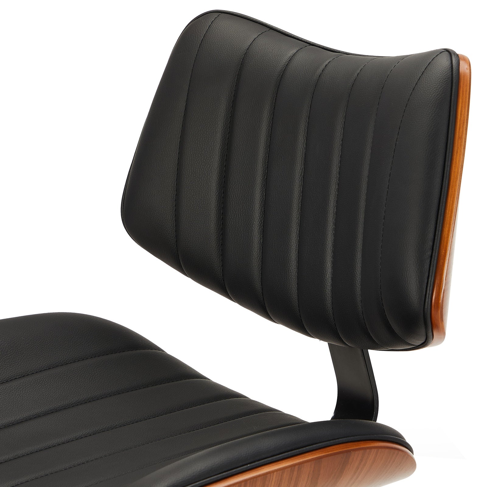 Oikiture 2x Bar Stool Kitchen Swivel Chair Wooden Leather Gas Lift Black - Sunyee