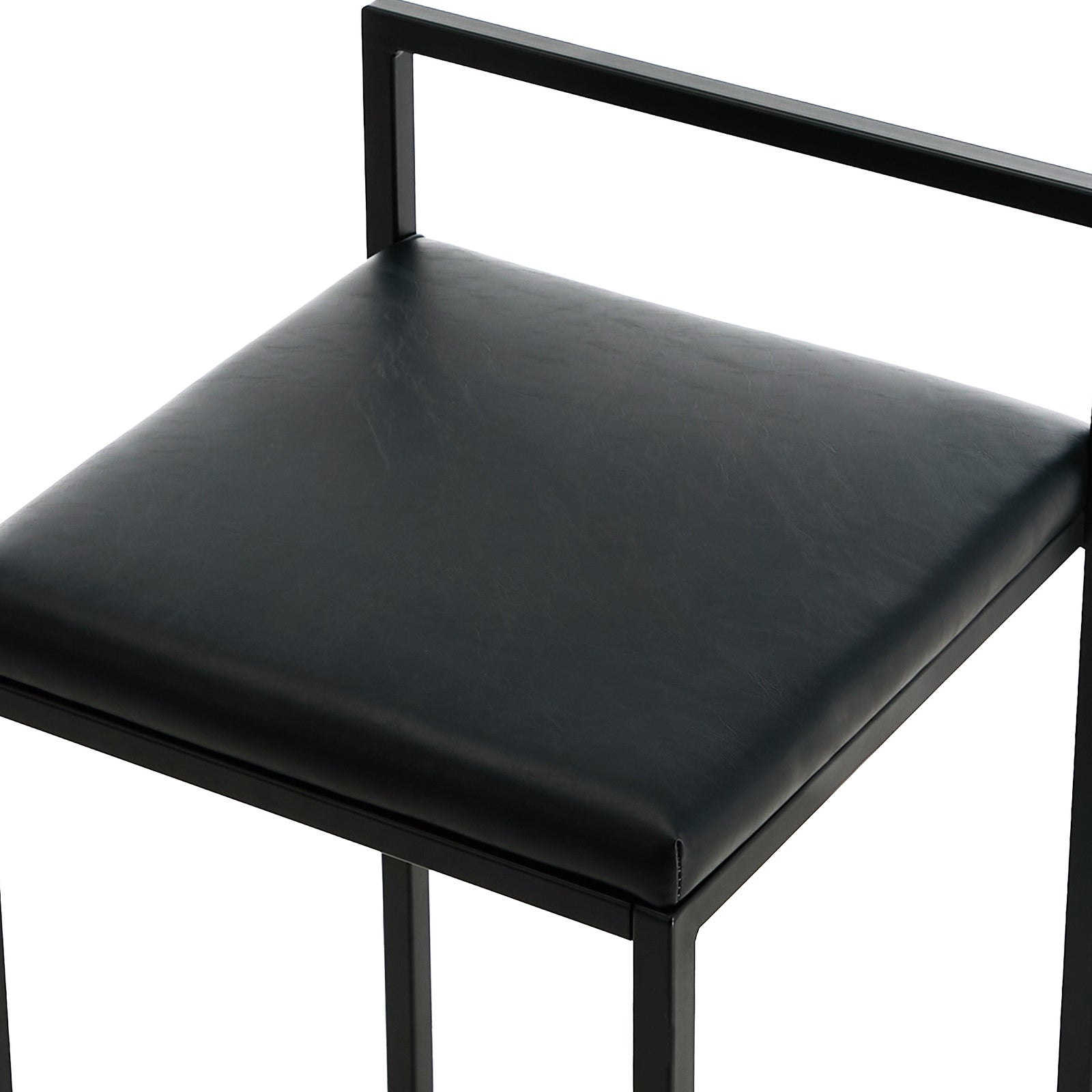 Oikiture 2x Bar Stools Kitchen Stool Metal Counter Chair Barstools Black Leather - Sunyee