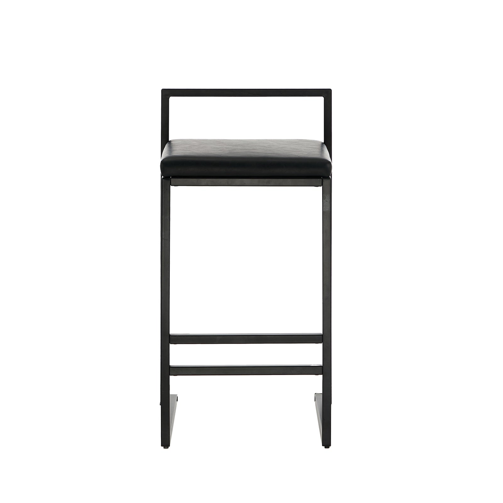 Oikiture 4x Bar Stools Kitchen Stool Metal Counter Chair Barstools Black Leather - Sunyee