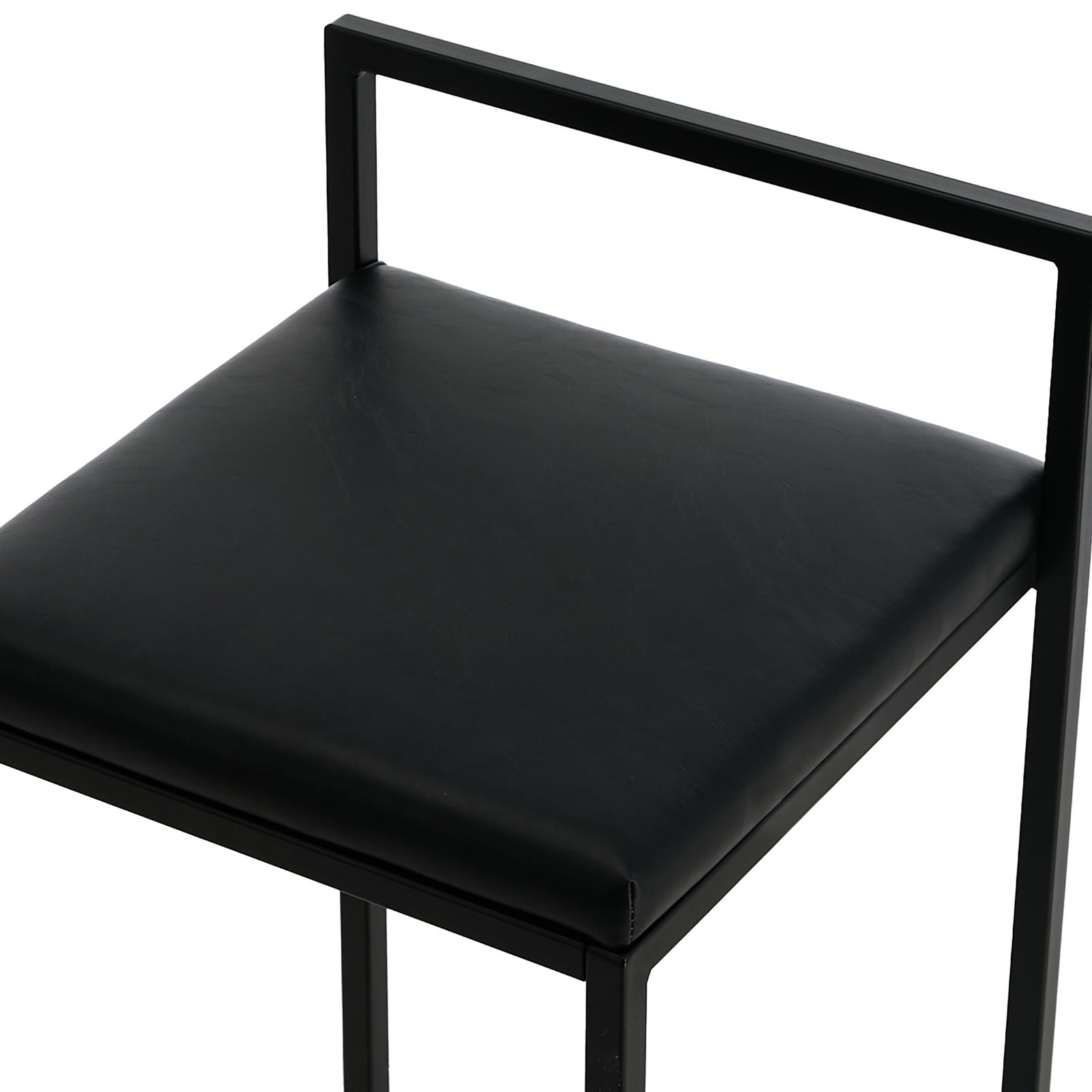 Oikiture 4x Bar Stools Kitchen Stool Metal Counter Chair Barstools Black Leather - Sunyee