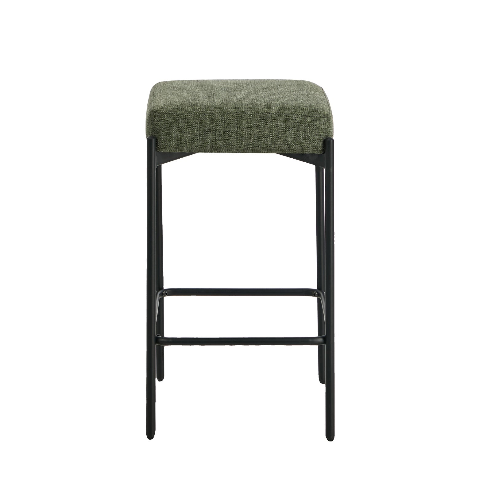 Oikiture 4x Bar Stools Kithen Counter Stool Dining Chair Linen Seat Metal Green - Sunyee