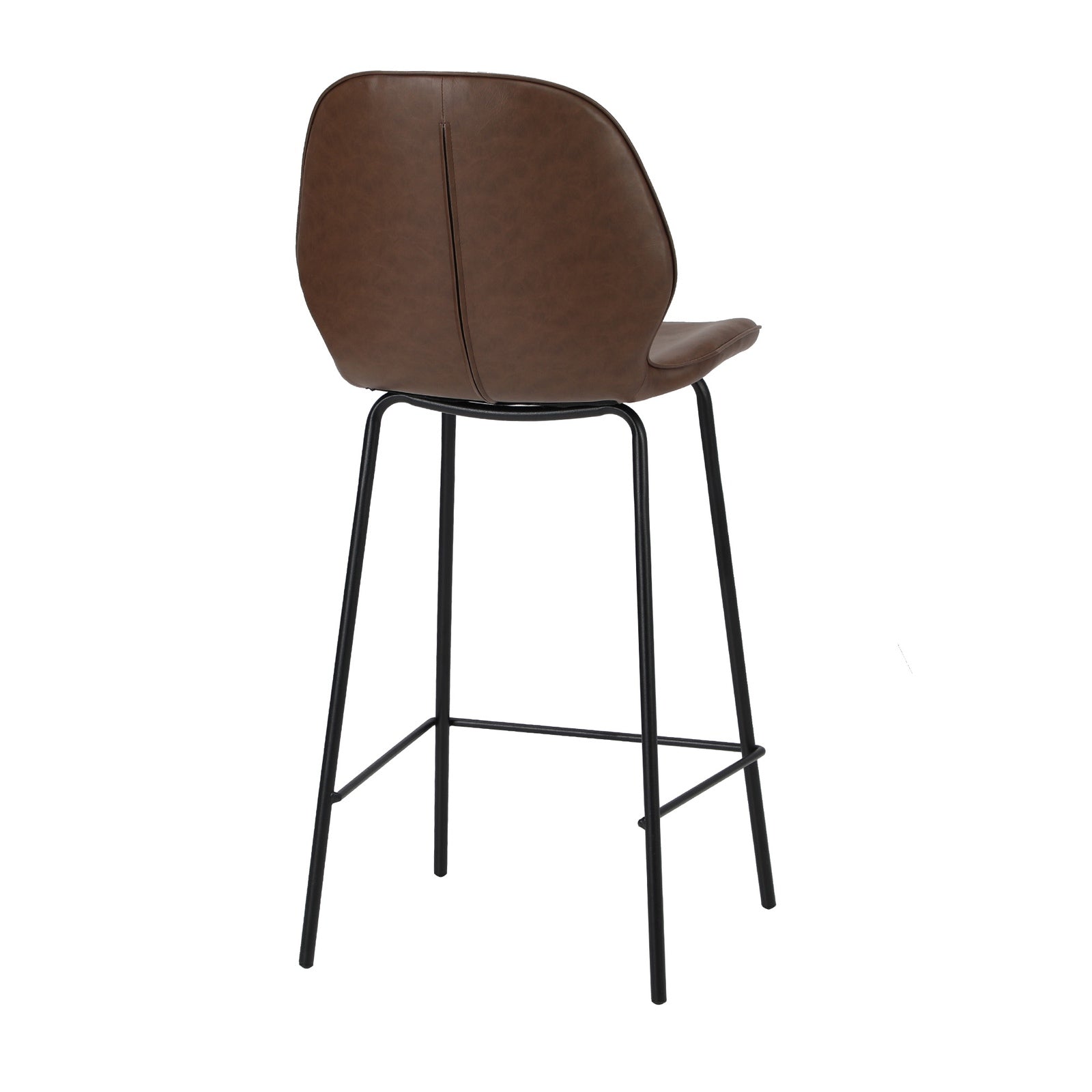 Oikiture 2x Bar Stools Kitchen Dining Chairs Counter Stool Leather Brown