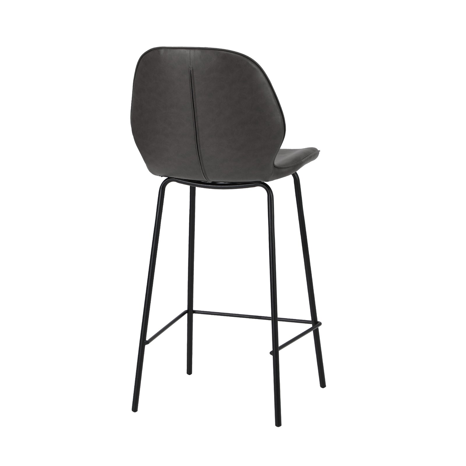 Oikiture 2x Bar Stools Kitchen Dining Chairs Counter Stool Leather Grey - Sunyee