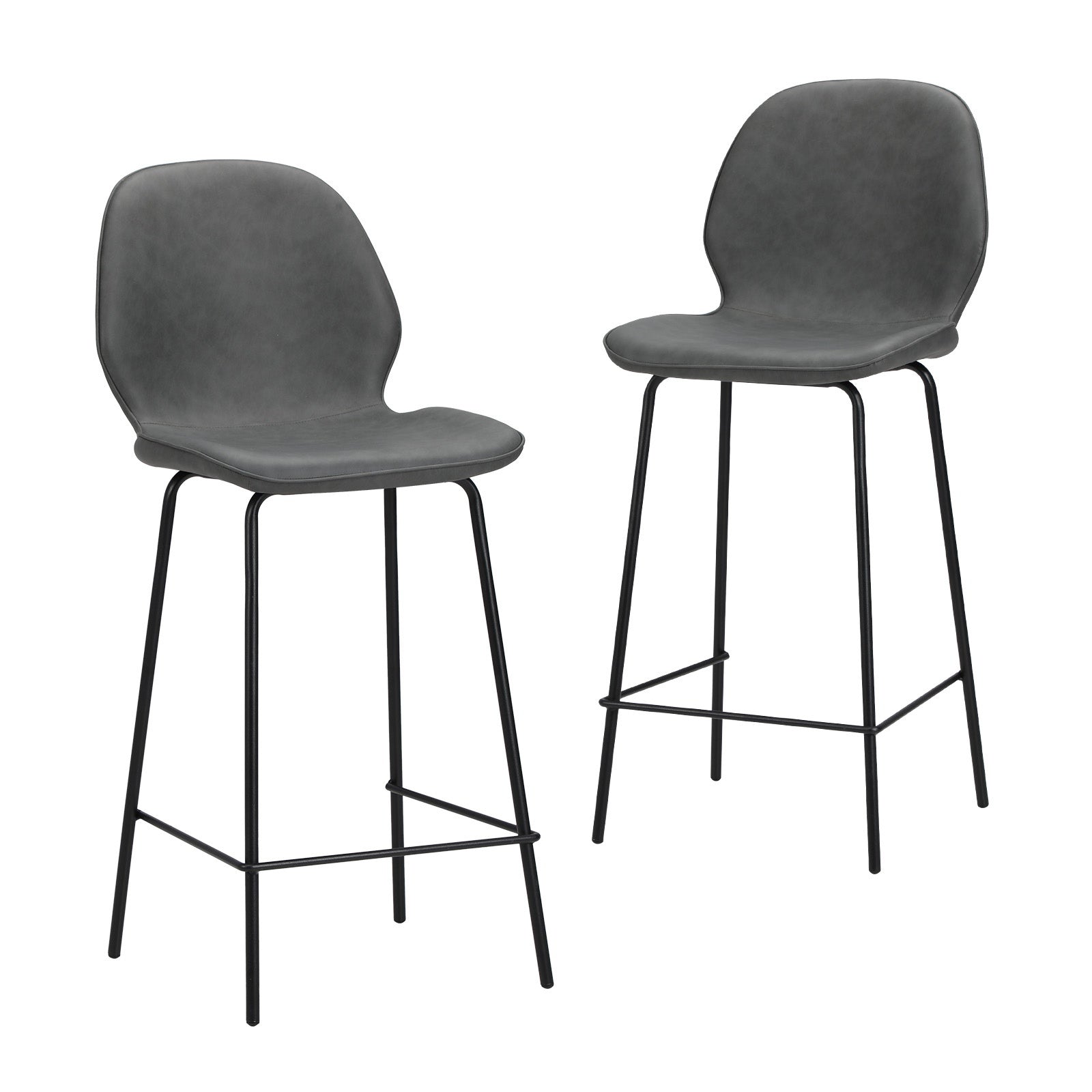 Oikiture 2/4x Bar Stools Kitchen Dining Stool Counter Metal Chairs Leather - Sunyee