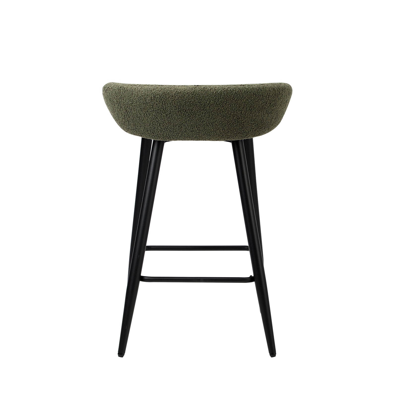 Oikiture Bar Stools Set of 2 Kitchen Dining Chairs Counter Stools Green Boucle - Sunyee