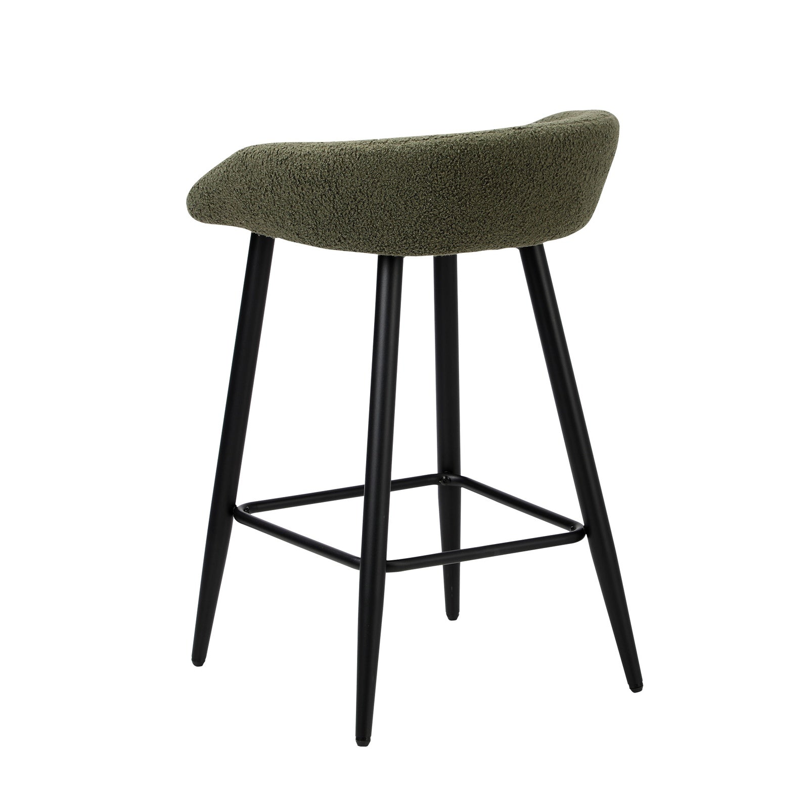 Oikiture Bar Stools Set of 4 Kitchen Dining Chairs Counter Stools Green Boucle - Sunyee