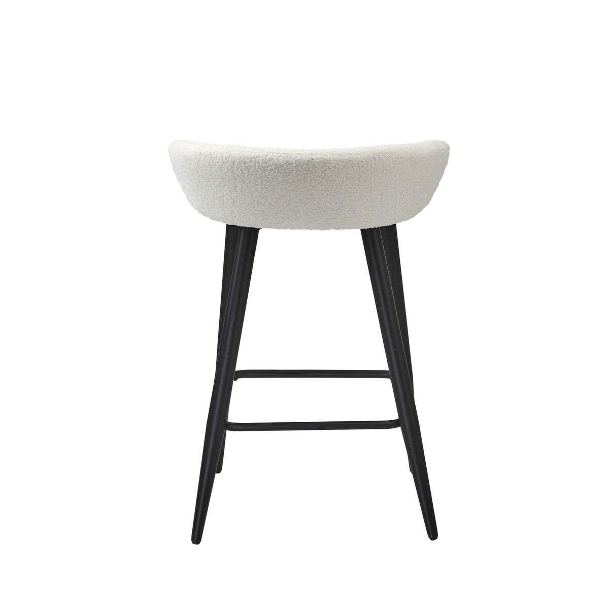 Oikiture Bar Stools Set of 2 Kitchen Dining Chairs Counter Stool White Boucle - Sunyee