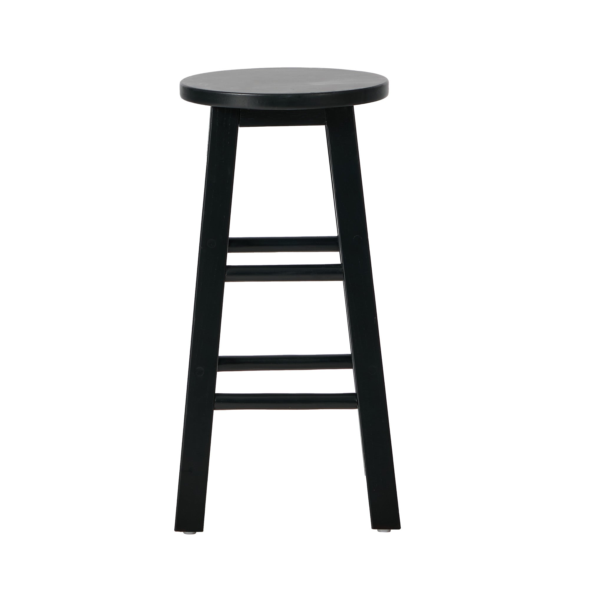 Oikiture 4x Bar Stool Kitchen Counter Round Chair Split-Level Footrest Black