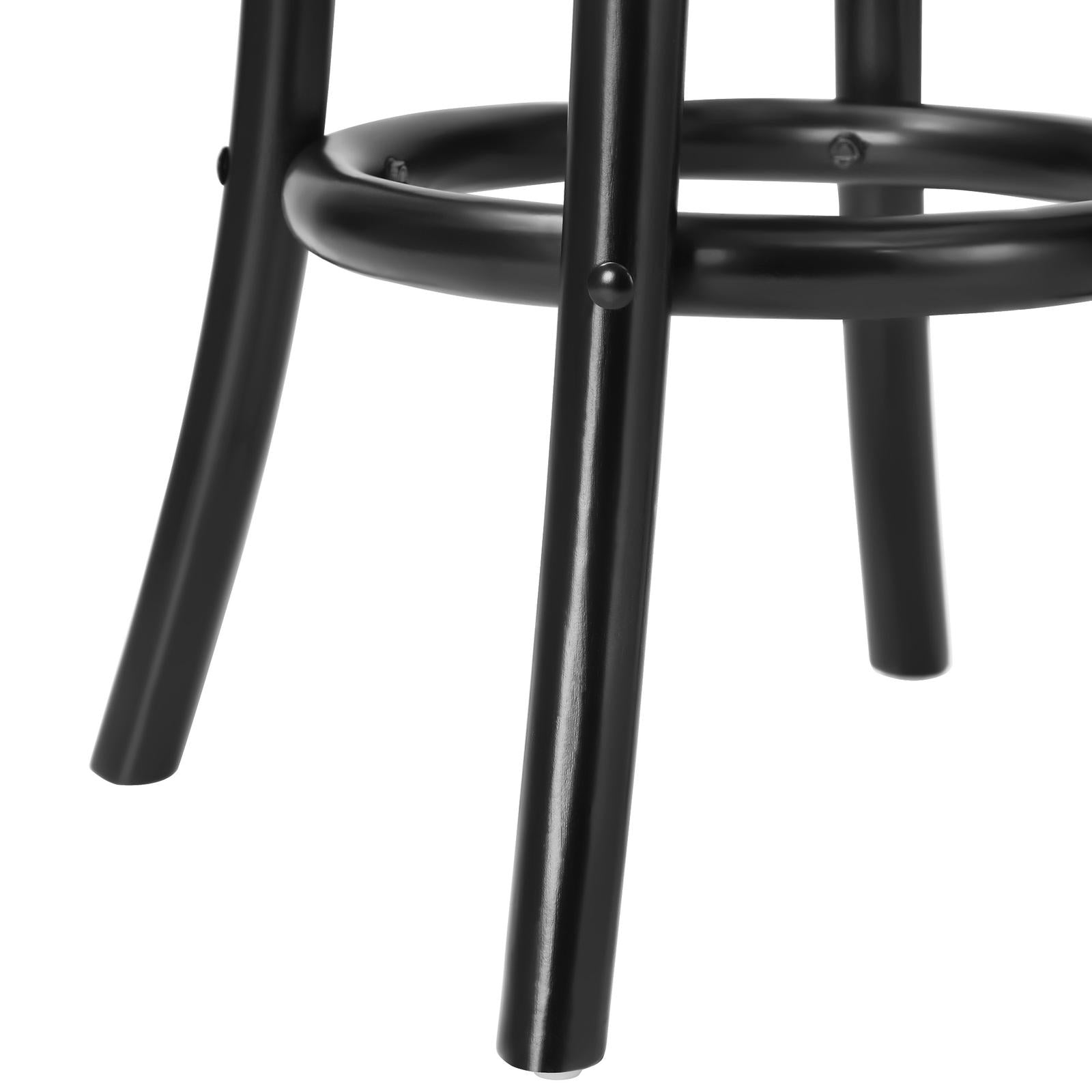 Oikiture 2x Bar Stools Kitchen Vintage Dining Chair Rattan Seat Black - Sunyee