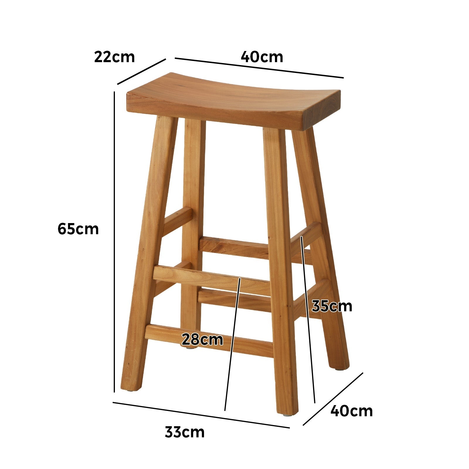 Oikiture Bar Stools Kitchen Stool Wooden Counter Chairs Barstools X2 X4 - Sunyee