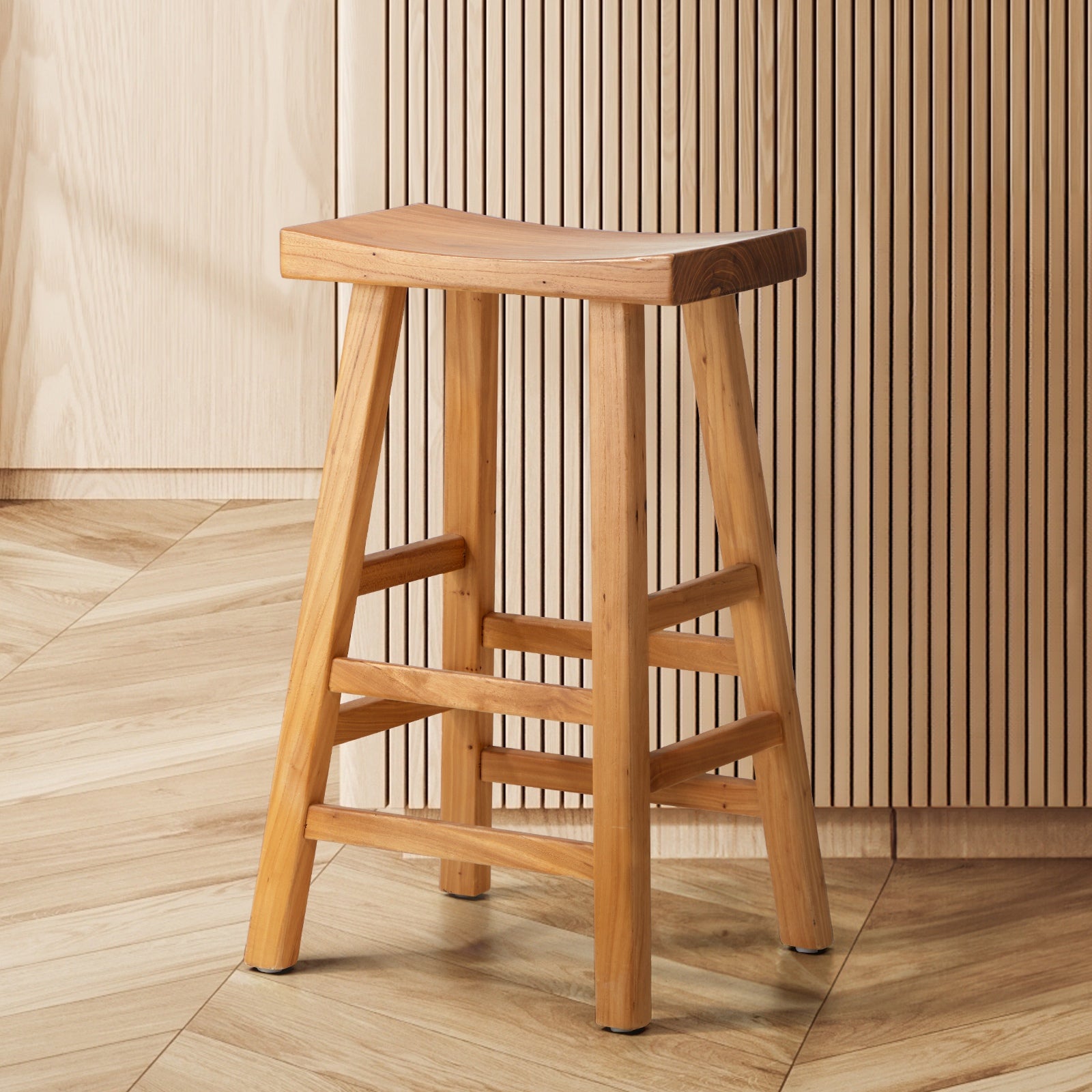 Oikiture Bar Stools Kitchen Stool Wooden Counter Chairs Barstools Natural - Sunyee