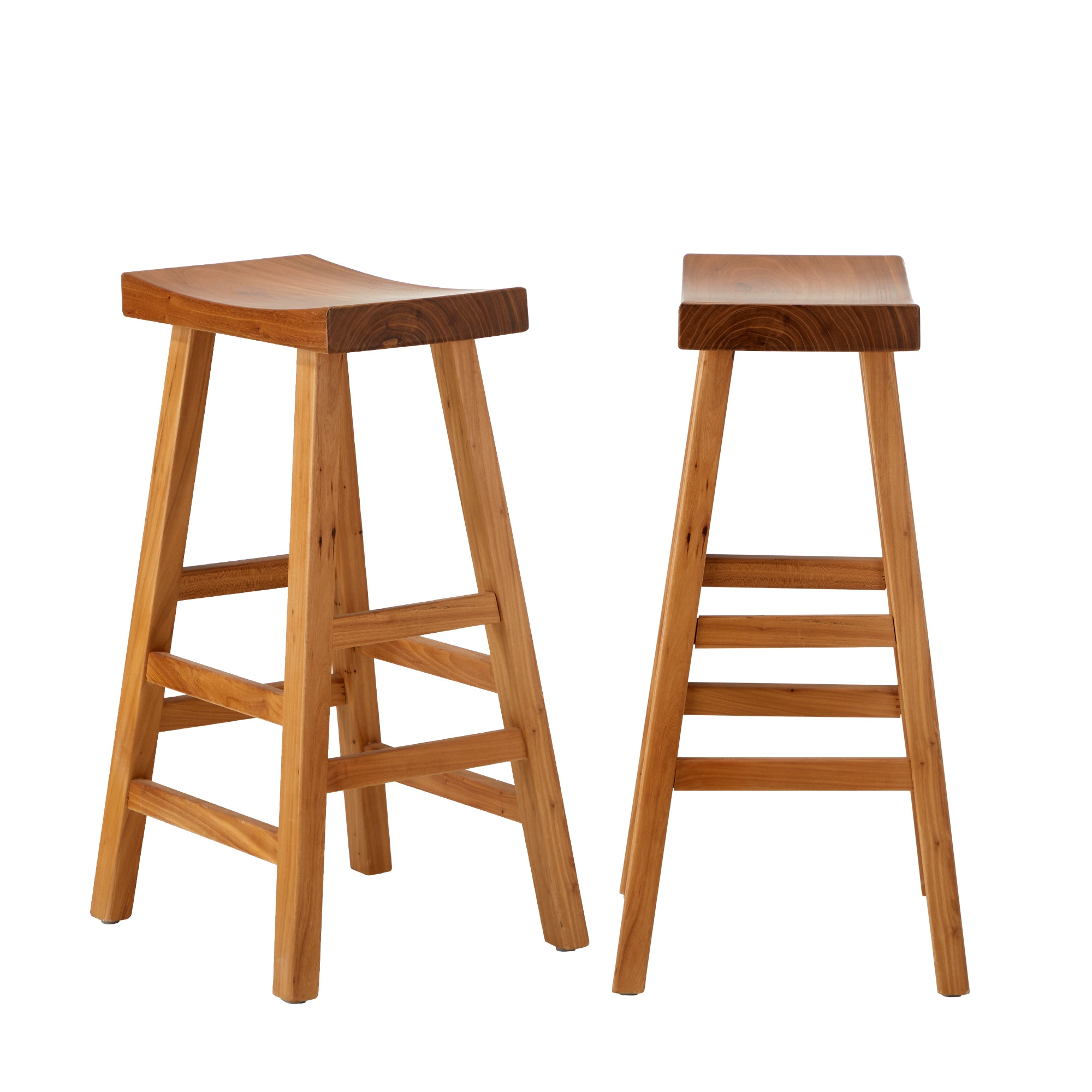 Oikiture 2x Bar Stools Kitchen Stool Wooden Counter Chairs Barstools Natural - Sunyee