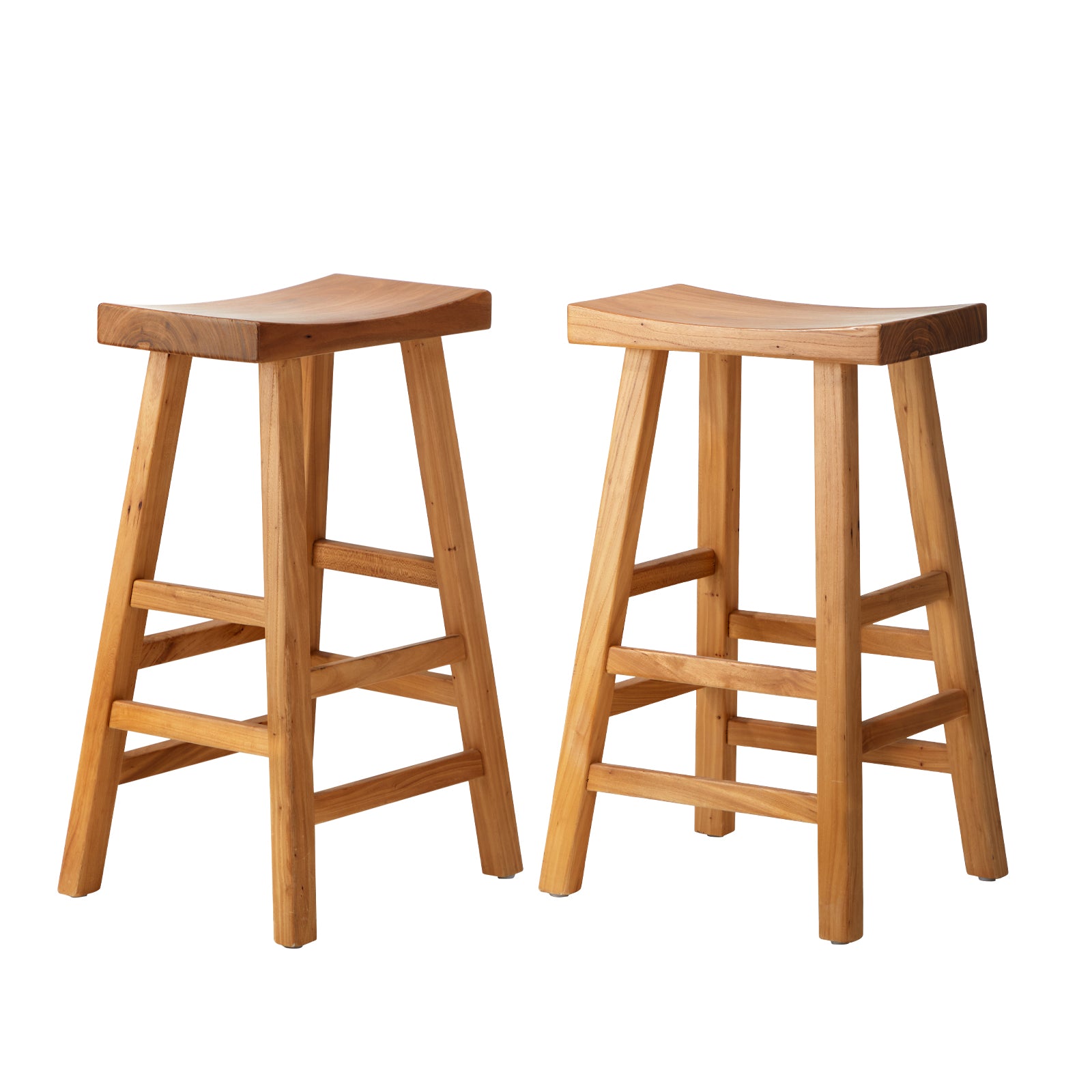 Oikiture 2x Bar Stools Kitchen Stool Wooden Counter Chairs Barstools Natural - Sunyee