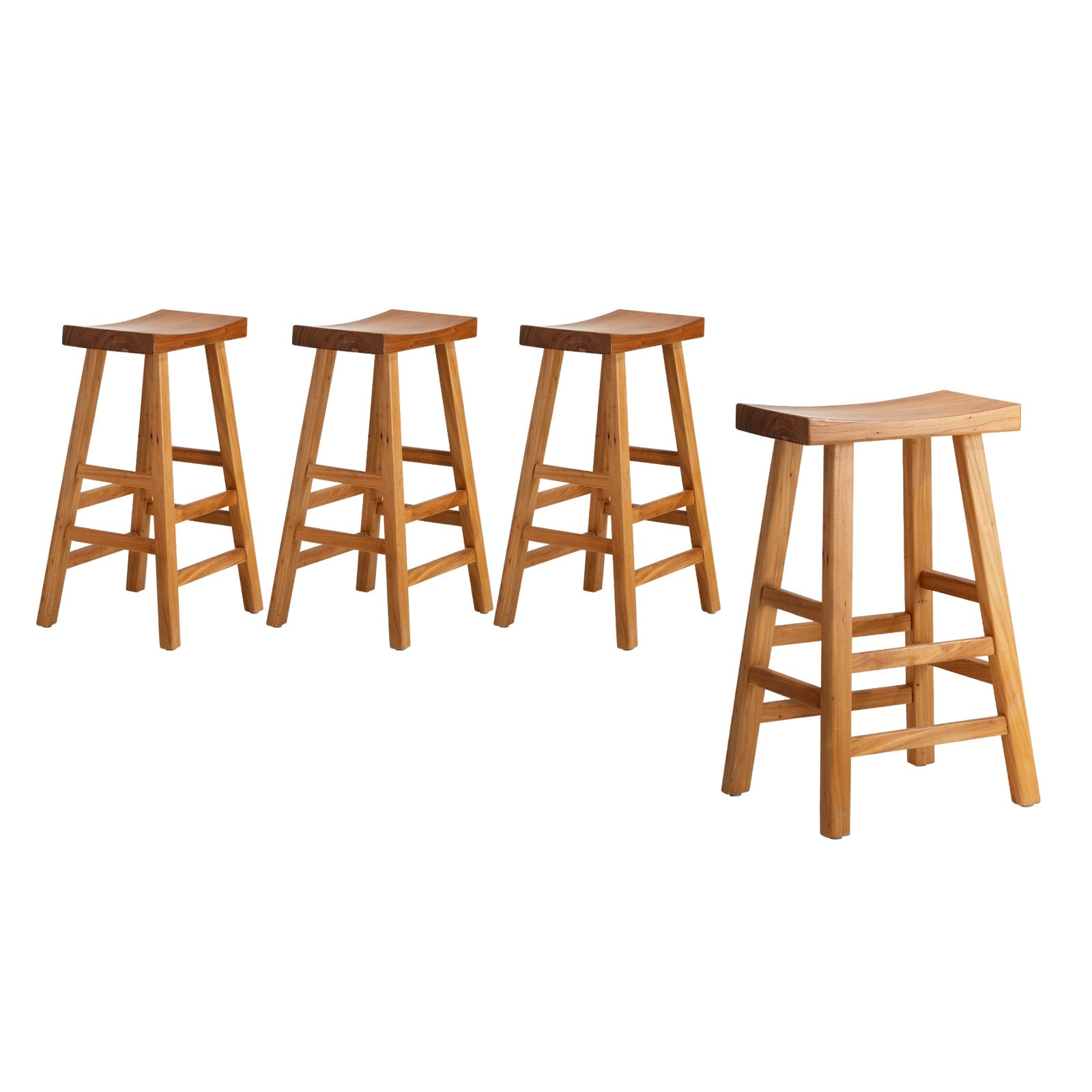 Oikiture Bar Stools Kitchen Stool Wooden Counter Chairs Barstools X2 X4 - Sunyee