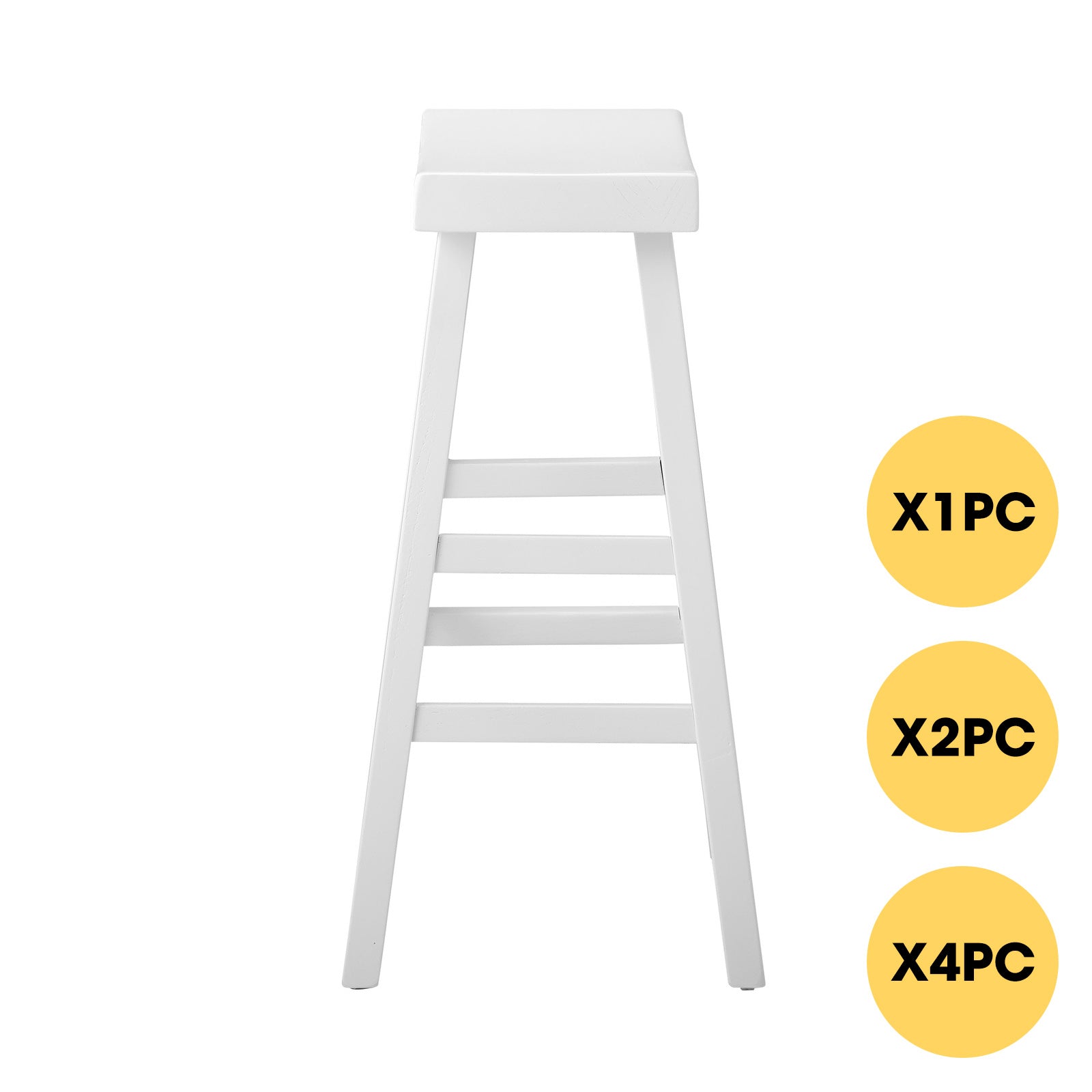 Oikiture Bar Stools Kitchen Stool Wooden Counter Chairs White - Sunyee