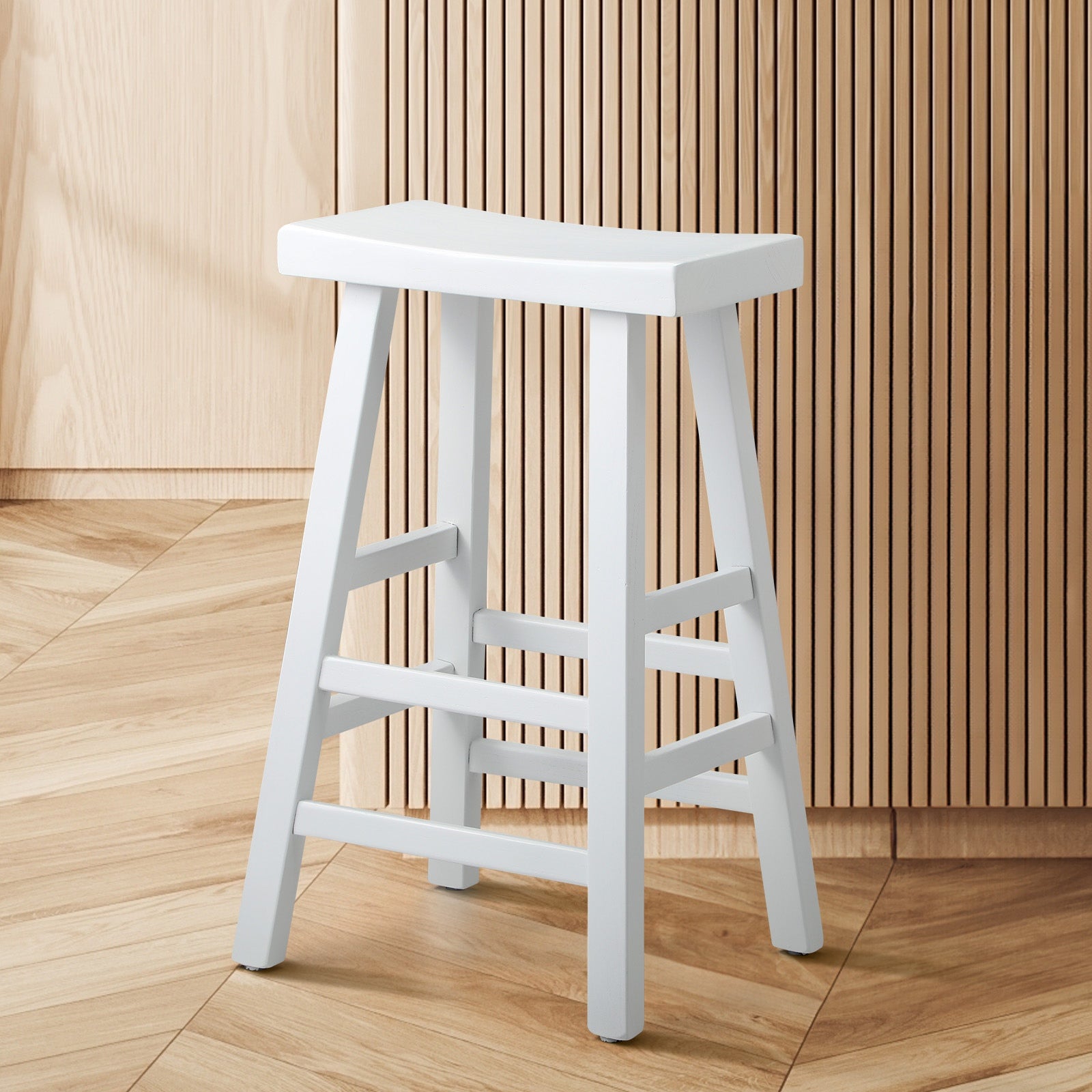 Oikiture Bar Stools Kitchen Stool Wooden Counter Chairs White - Sunyee