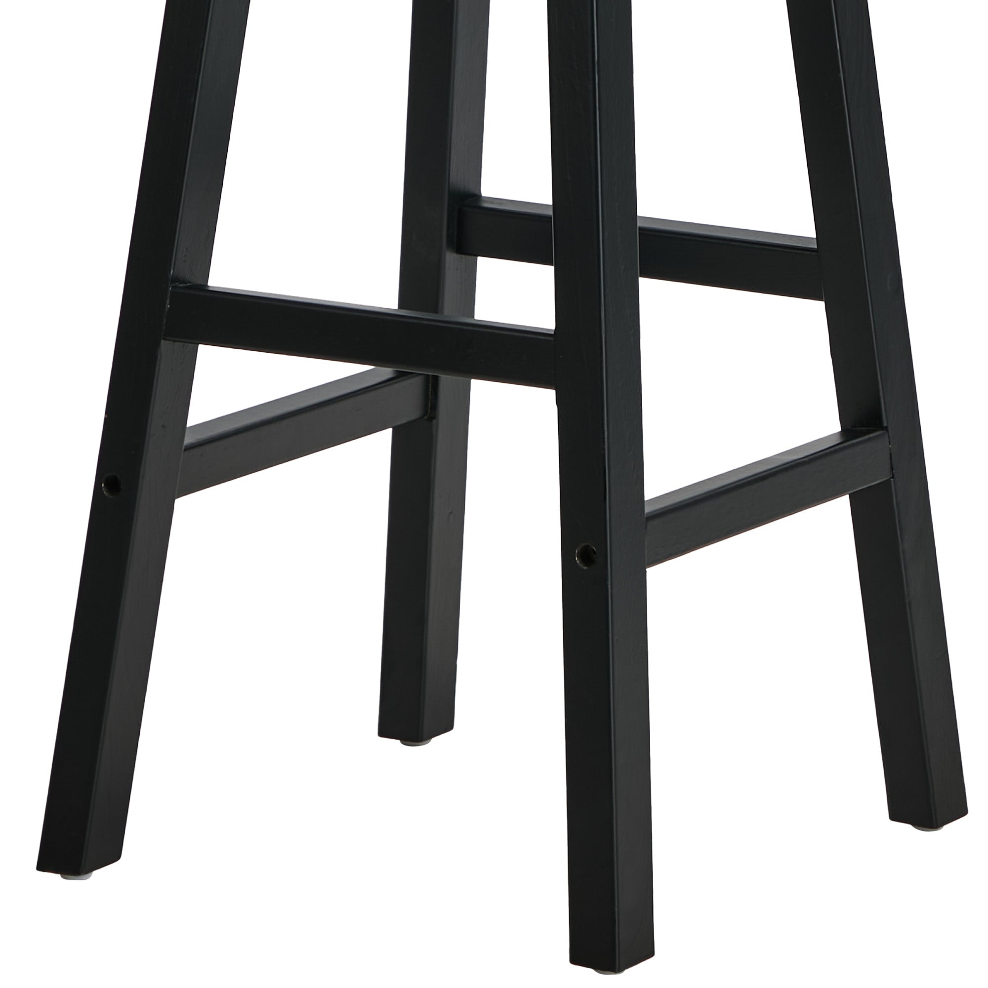 Oikiture 4x Bar Stool Kitchen Counter Dining Chair Split-Level Footrest Black