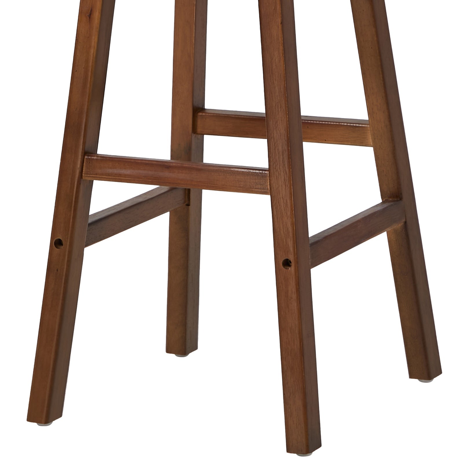 Oikiture 2x Bar Stool Kitchen Counter Dining Chair Split-Level Footrest Walnut
