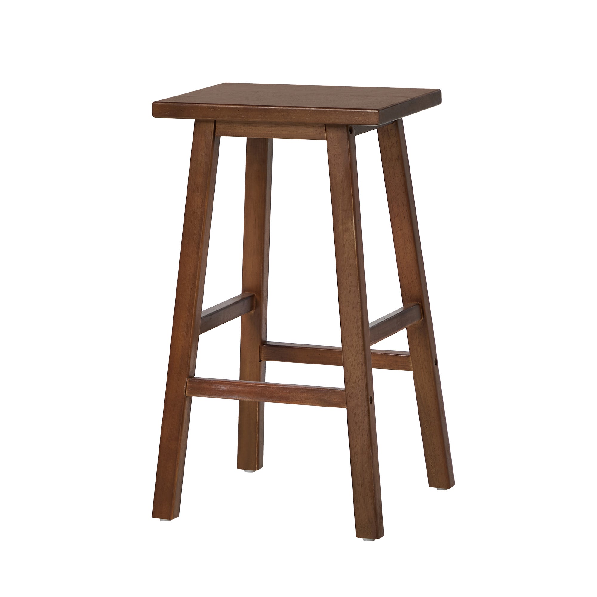 Oikiture 4x Bar Stool Kitchen Counter Dining Chair Split-Level Footrest Walnut