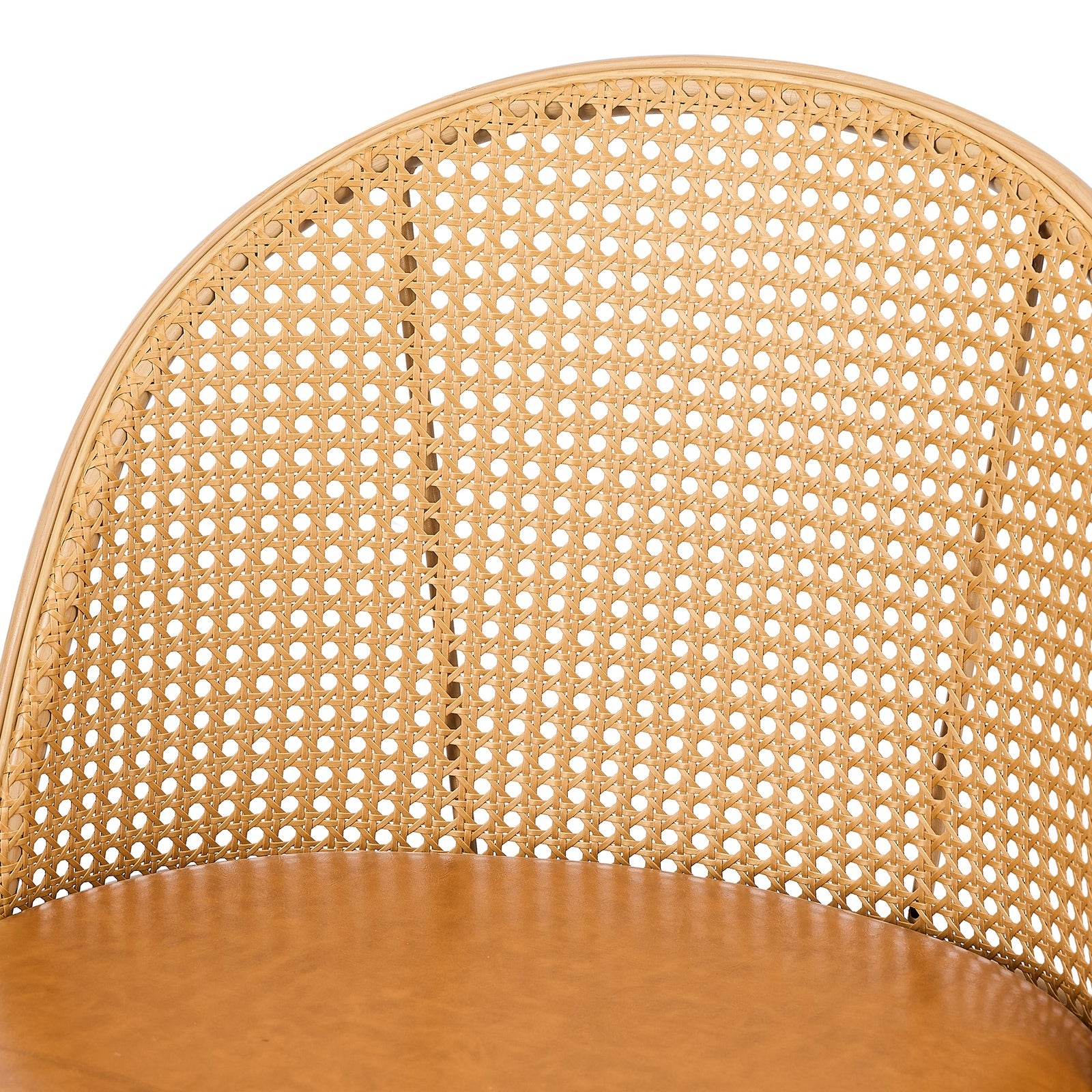 Oikiture Bar Stools Kitchen Counter Stool Rattan Dining Chair PU Brown x4 - Sunyee