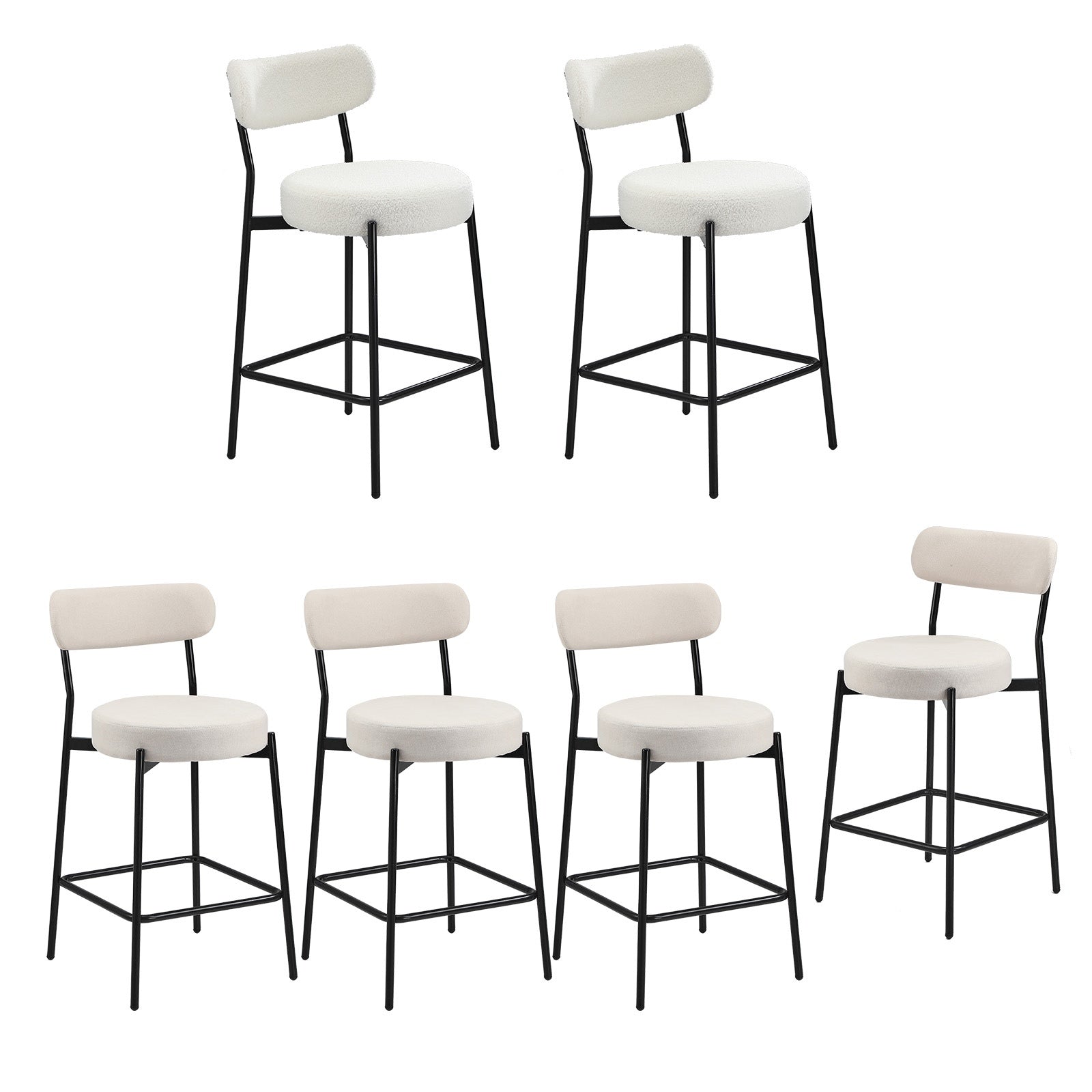 Oikiture Bar Stools Kitchen Dining Chairs Counter Stool Upholstered x2/x4 - Sunyee