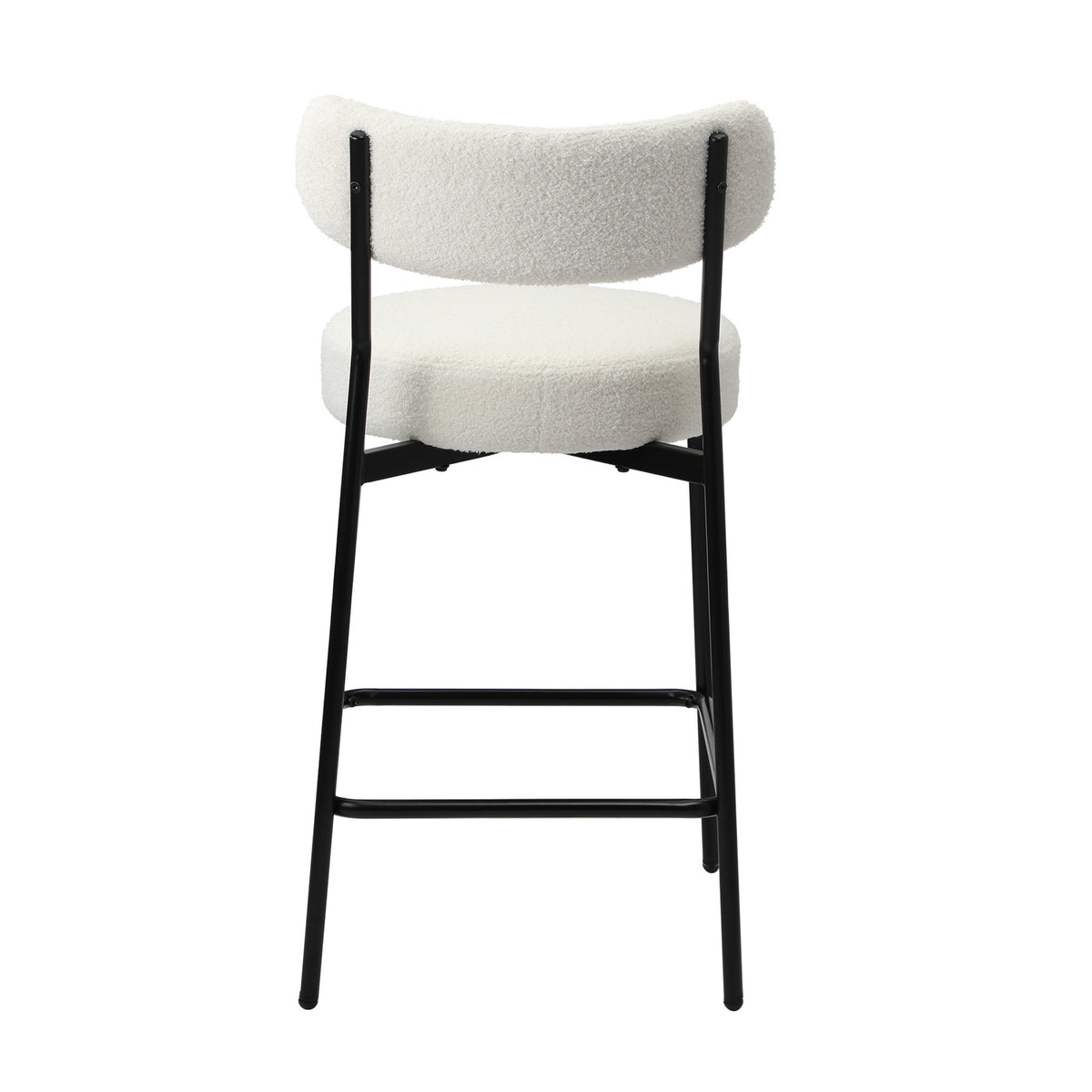 Oikiture 2x Bar Stools Kitchen Dining Chairs Counter Stool Boucle White - Sunyee