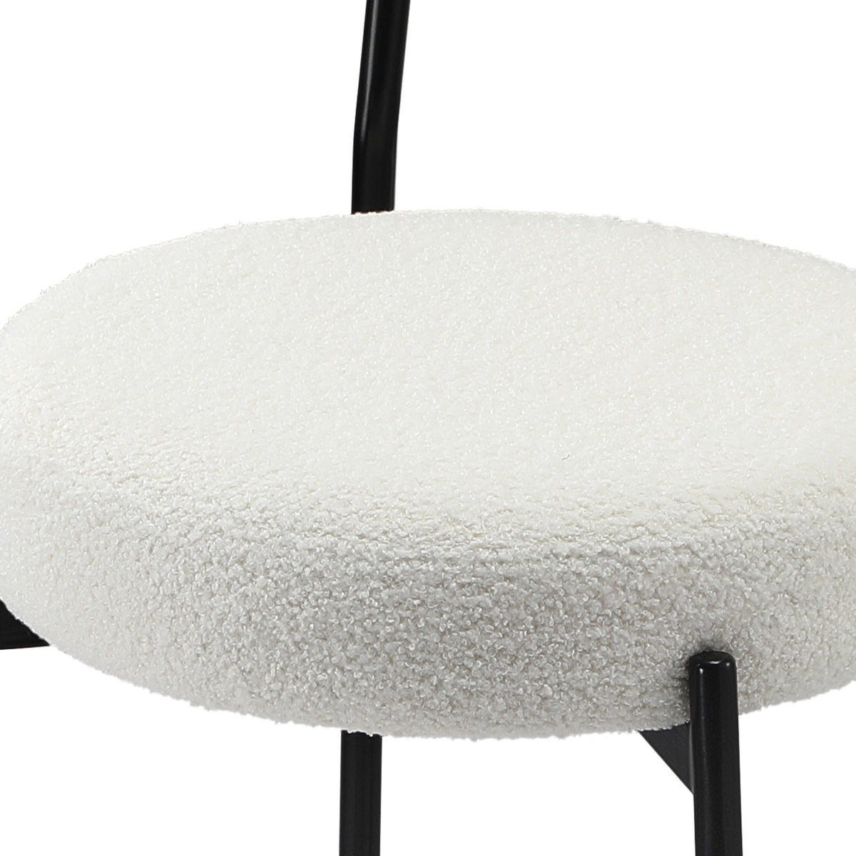 Oikiture 2x Bar Stools Kitchen Dining Chairs Counter Stool Boucle White - Sunyee